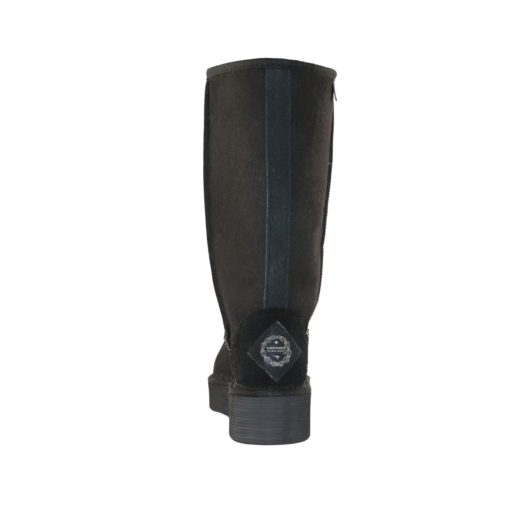 Sheepskins Downunder Platform Long Black Back Womens Australian Made Sheepskin UGG Boot
