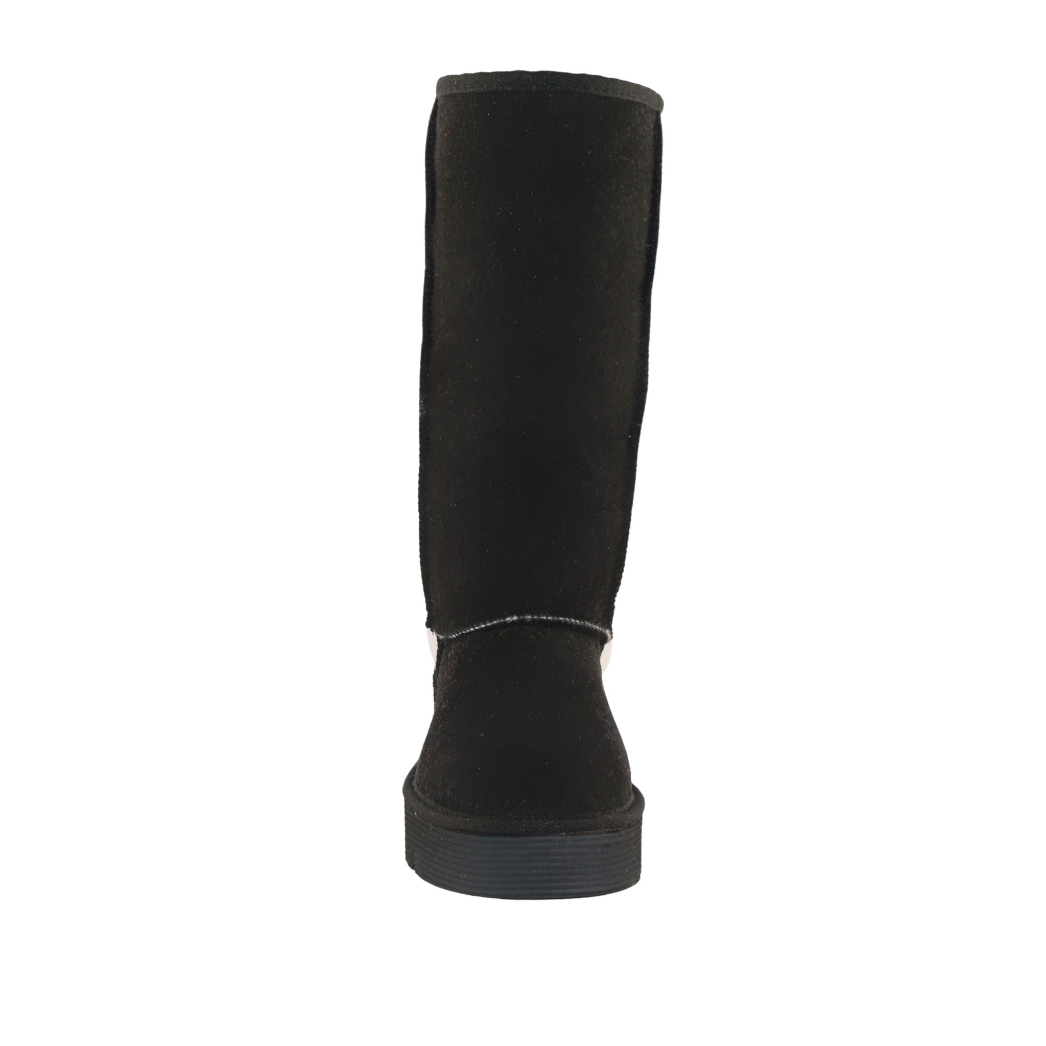Sheepskins Downunder Platform Long Black Front Womens Australian Made Sheepskin UGG Boot