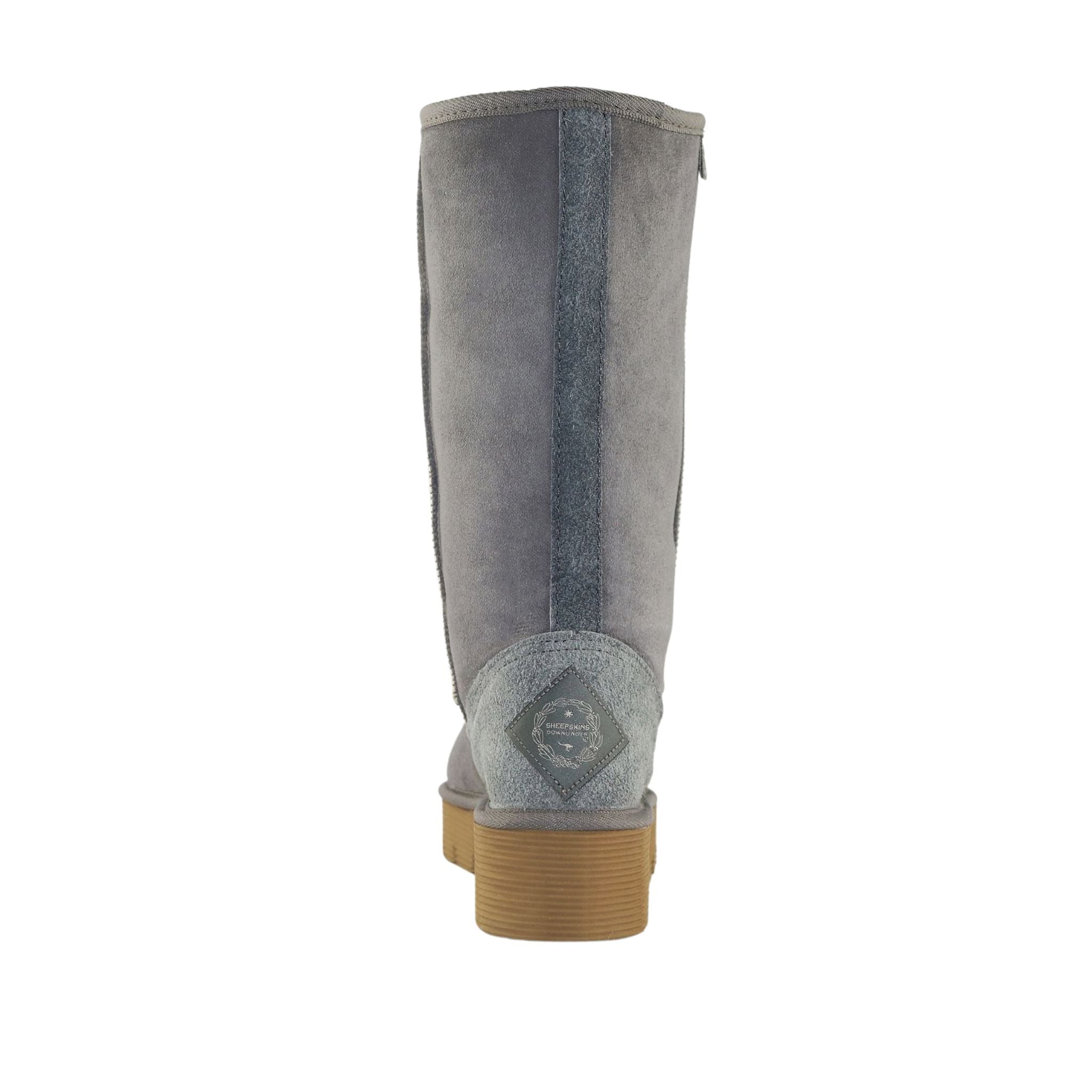 Sheepskins Downunder Platform Long Grey Back Womens Australian Made Sheepskin UGG Boot