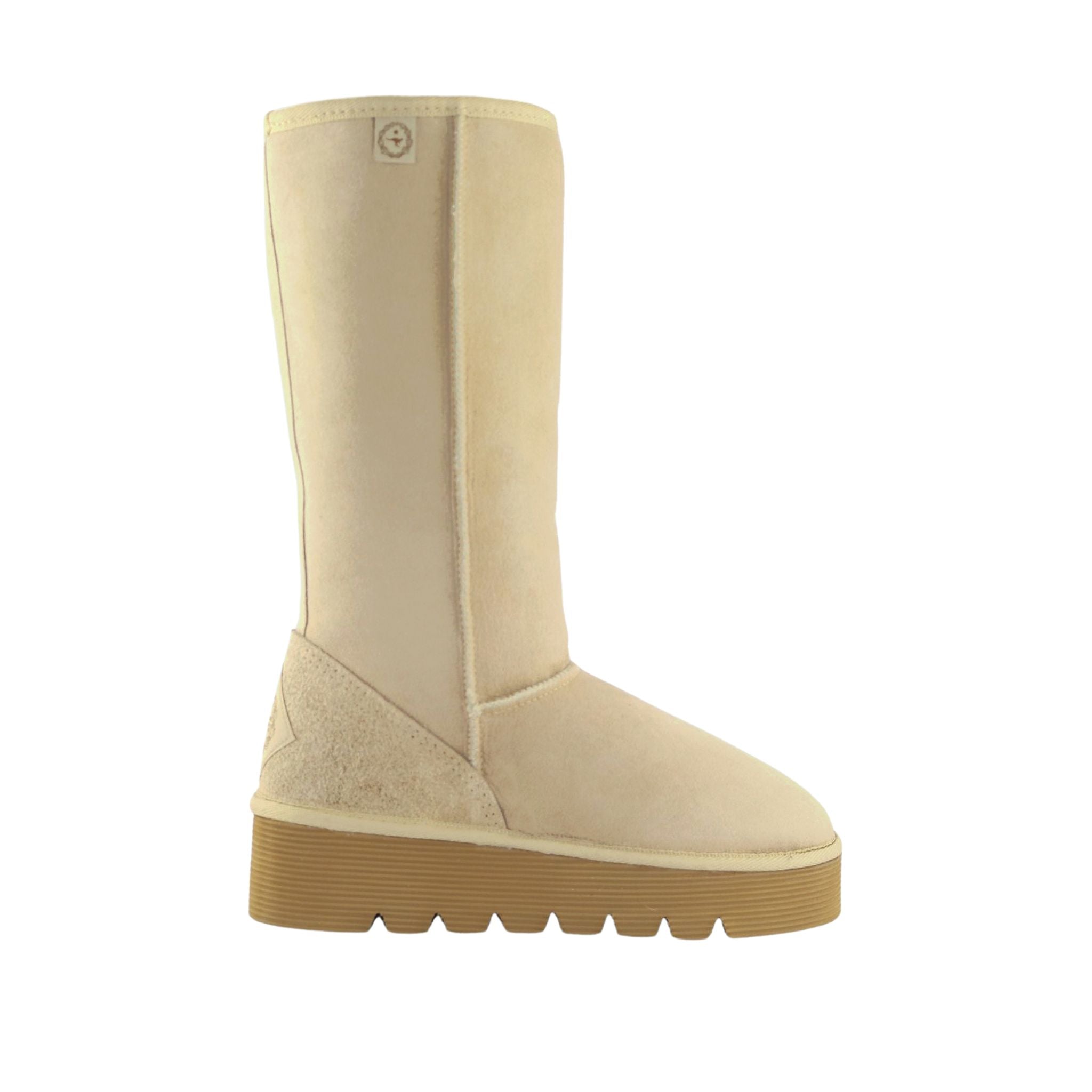 Sheepskins Downunder Platform Long Sand Side Womens Australian Made Sheepskin UGG Boot