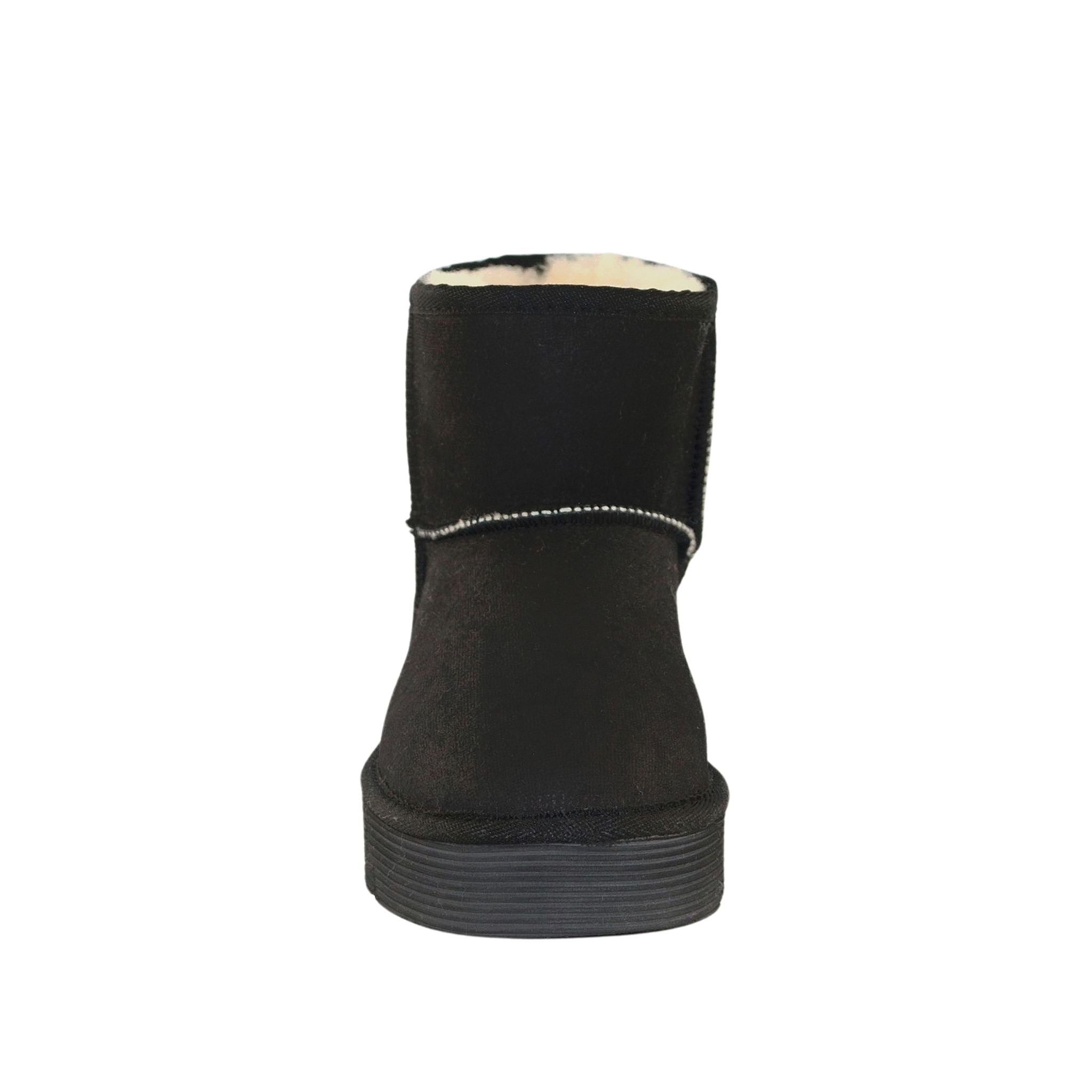 Sheepskins Downunder Platform Mini Black Front Womens Australian Made Sheepskin UGG Boot