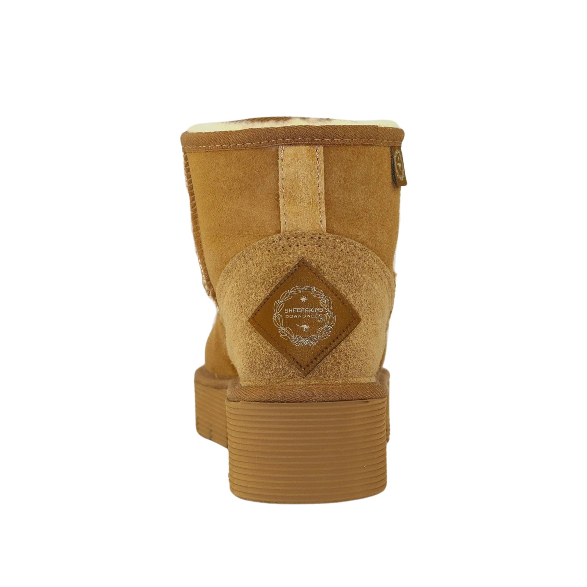 Sheepskins Downunder Platform Mini Chestnut Back Womens Australian Made Sheepskin UGG Boot