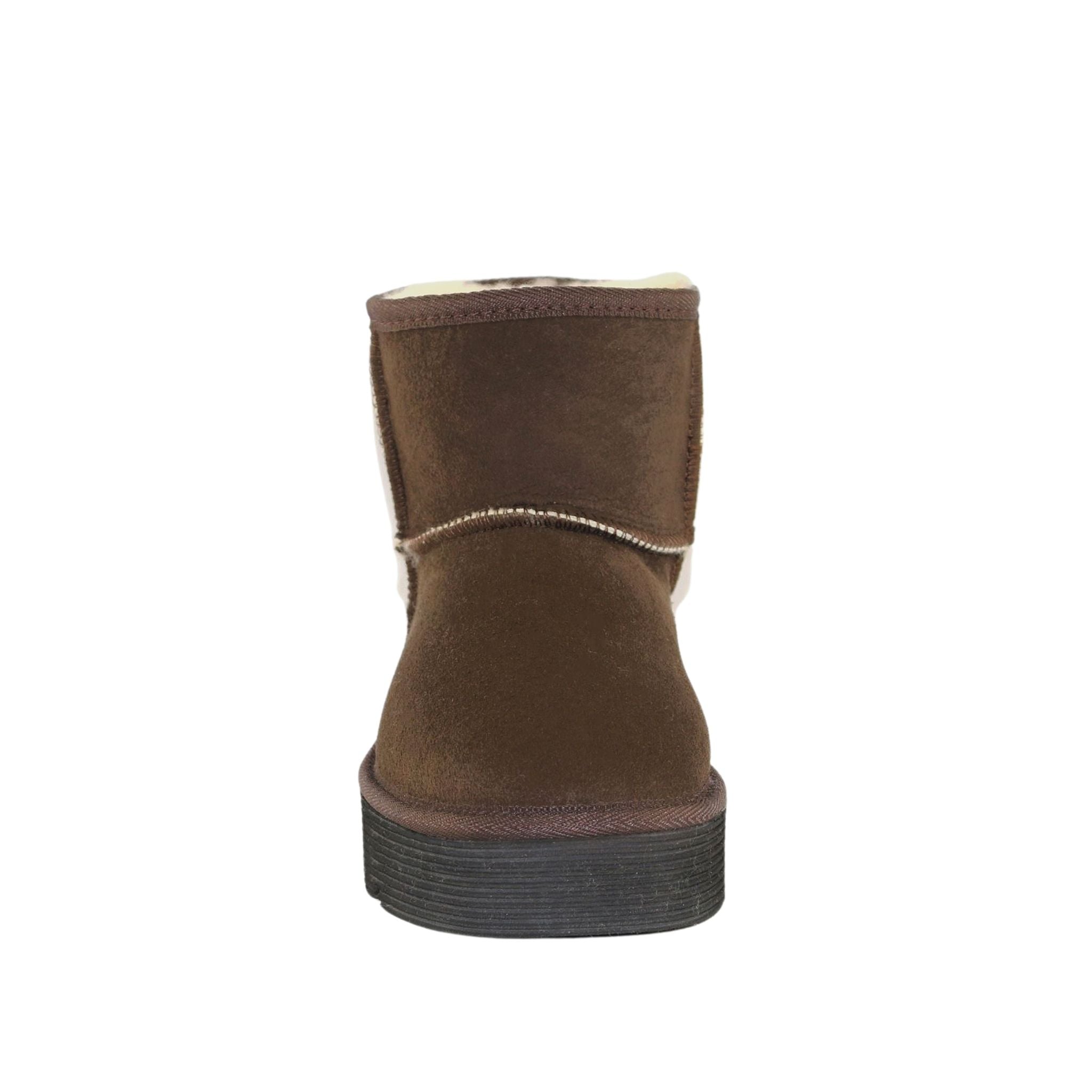 Sheepskins Downunder Platform Mini Chocolate Front Womens Australian Made Sheepskin UGG Boot