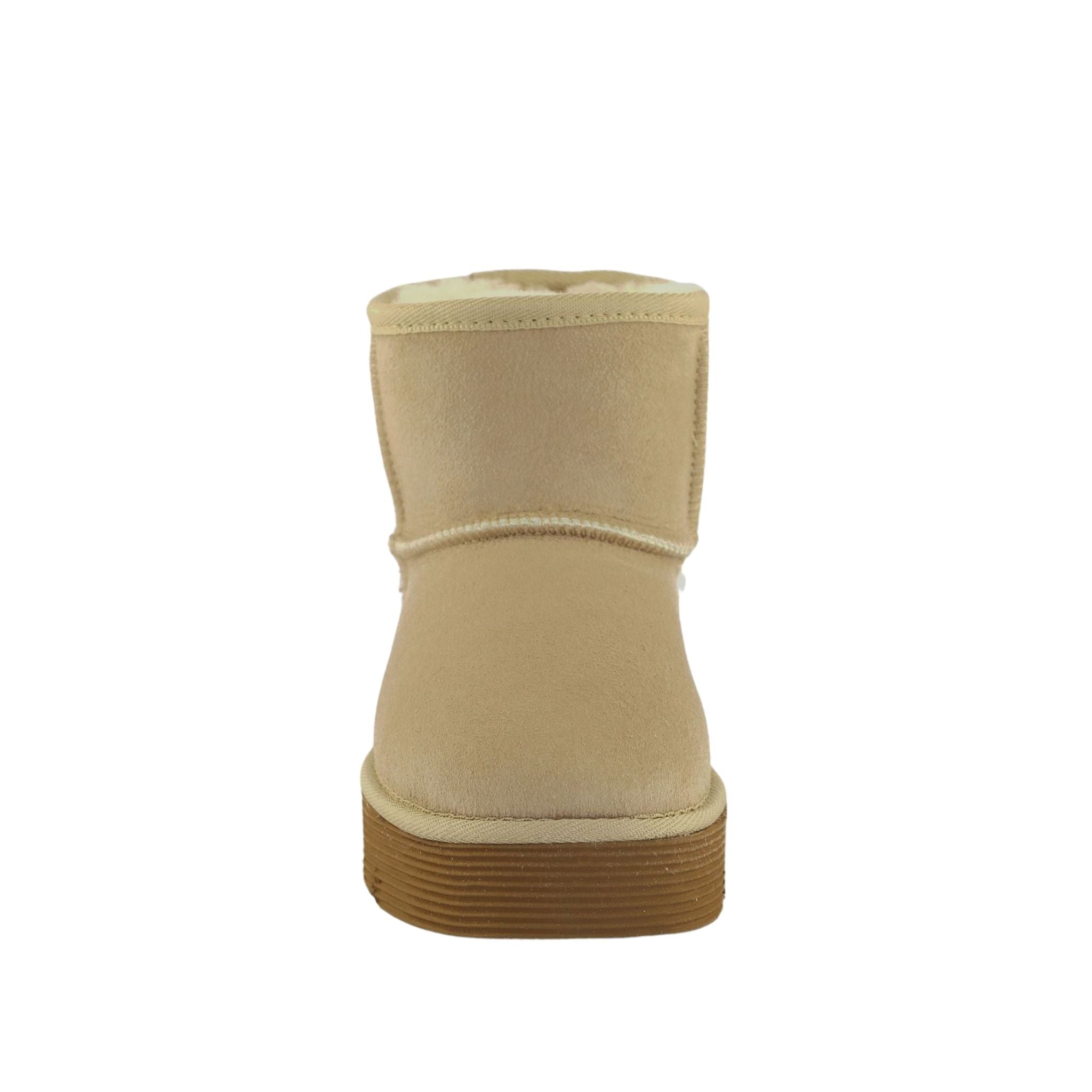 Sheepskins Downunder Platform Mini Sand Front Womens Australian Made Sheepskin UGG Boot