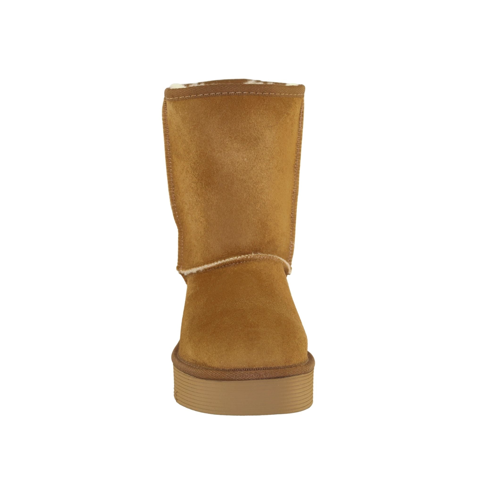 Sheepskins Downunder Platform Short Chestnut Front Womens Australian Made Sheepskin UGG Boot