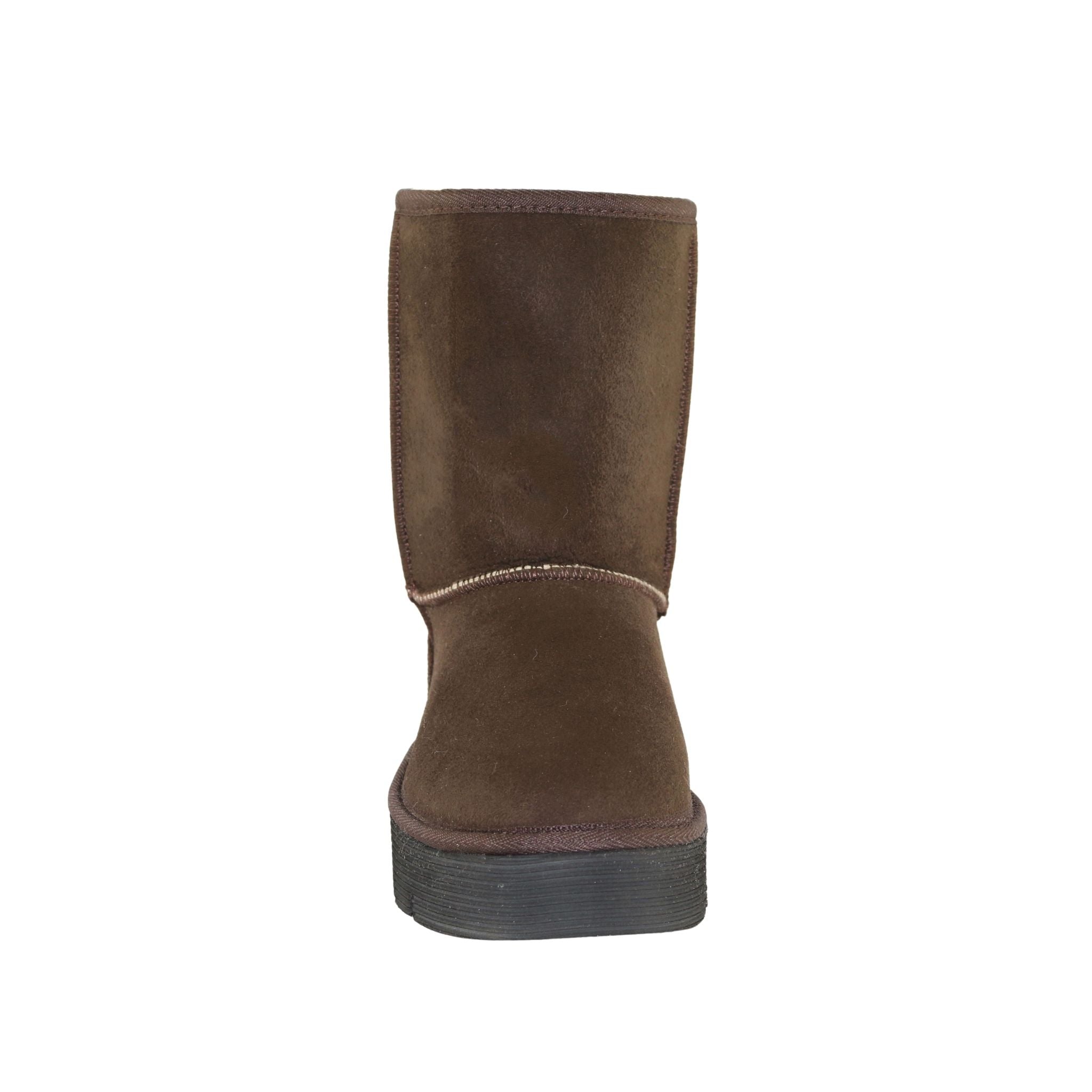 Sheepskins Downunder Platform Short Chocolate Front Womens Australian Made Sheepskin UGG Boot
