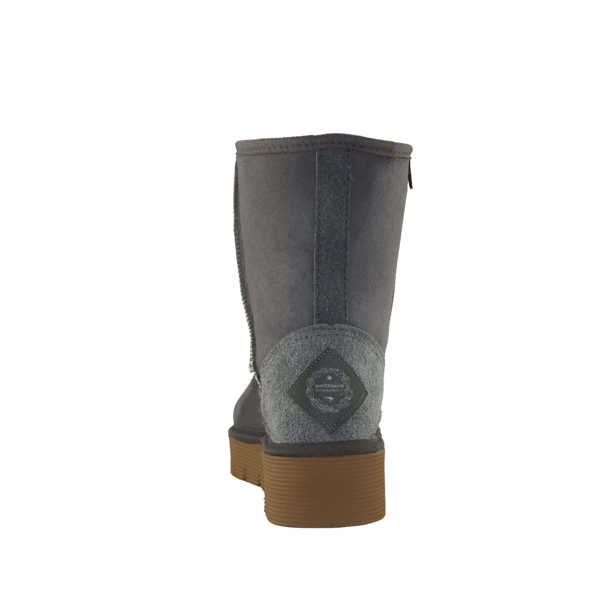 Sheepskins Downunder Platform Short Grey Back Womens Australian Made Sheepskin UGG Boot