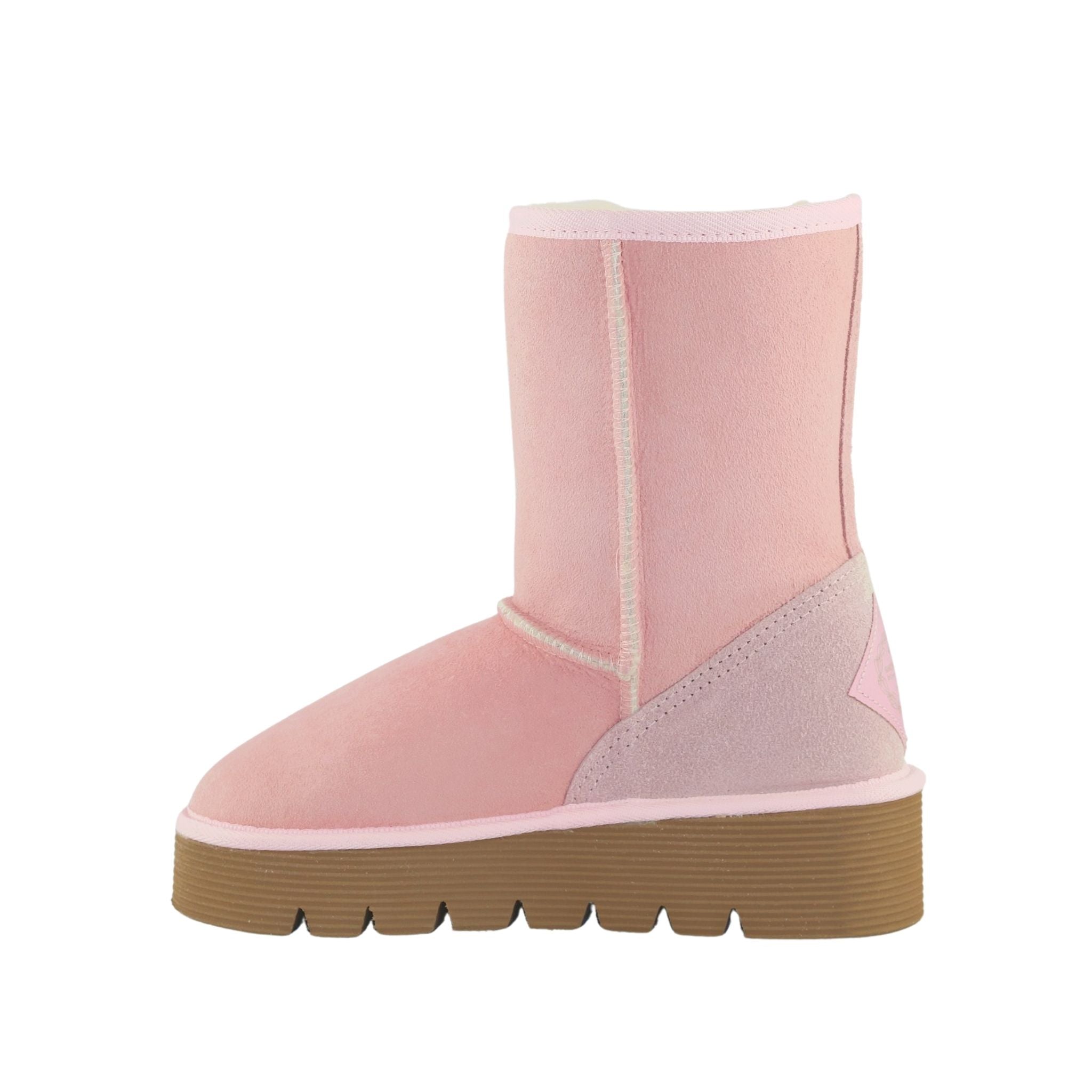 Sheepskins Downunder Platform Short Pink Side Inner Womens Australian Made Sheepskin UGG Boot