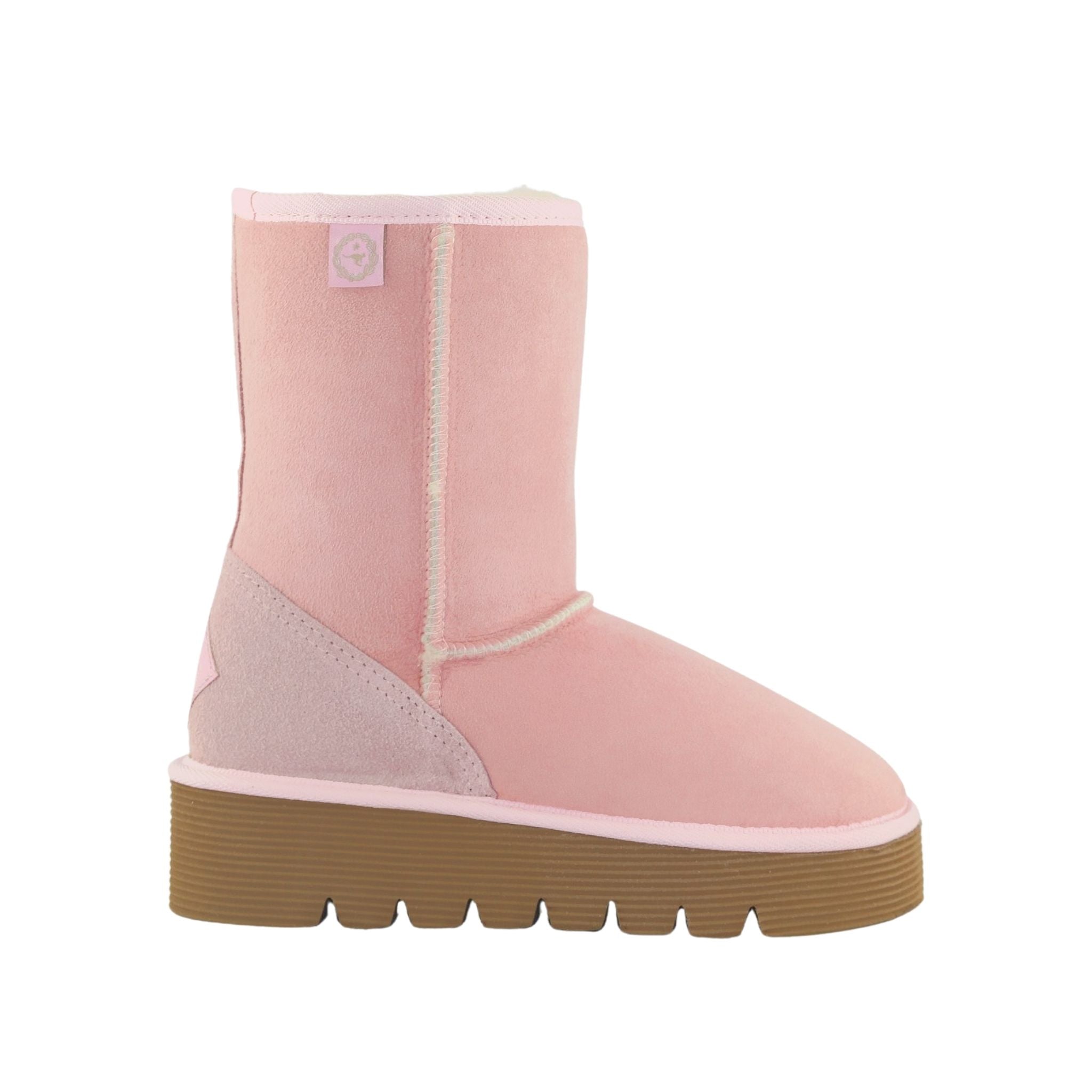 Sheepskins Downunder Platform Short Pink Side Womens Australian Made Sheepskin UGG Boot