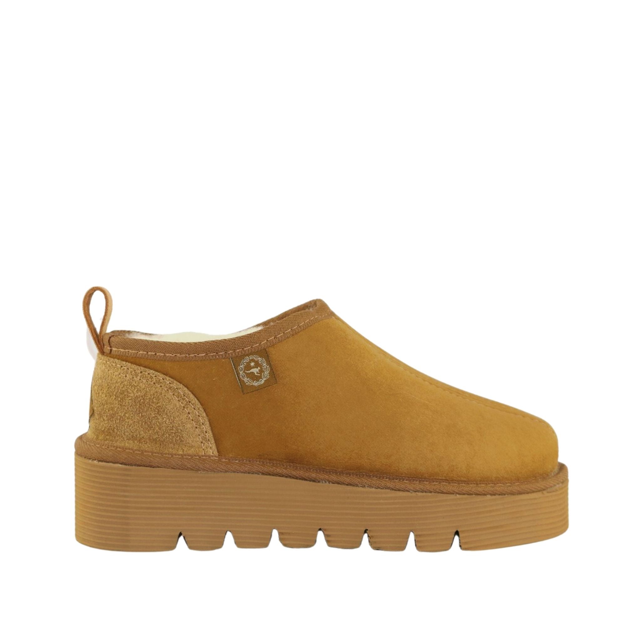 Sheepskins Downunder Platform Tasman Chestnut Side Womens Australian Made Sheepskin UGG Slipper
