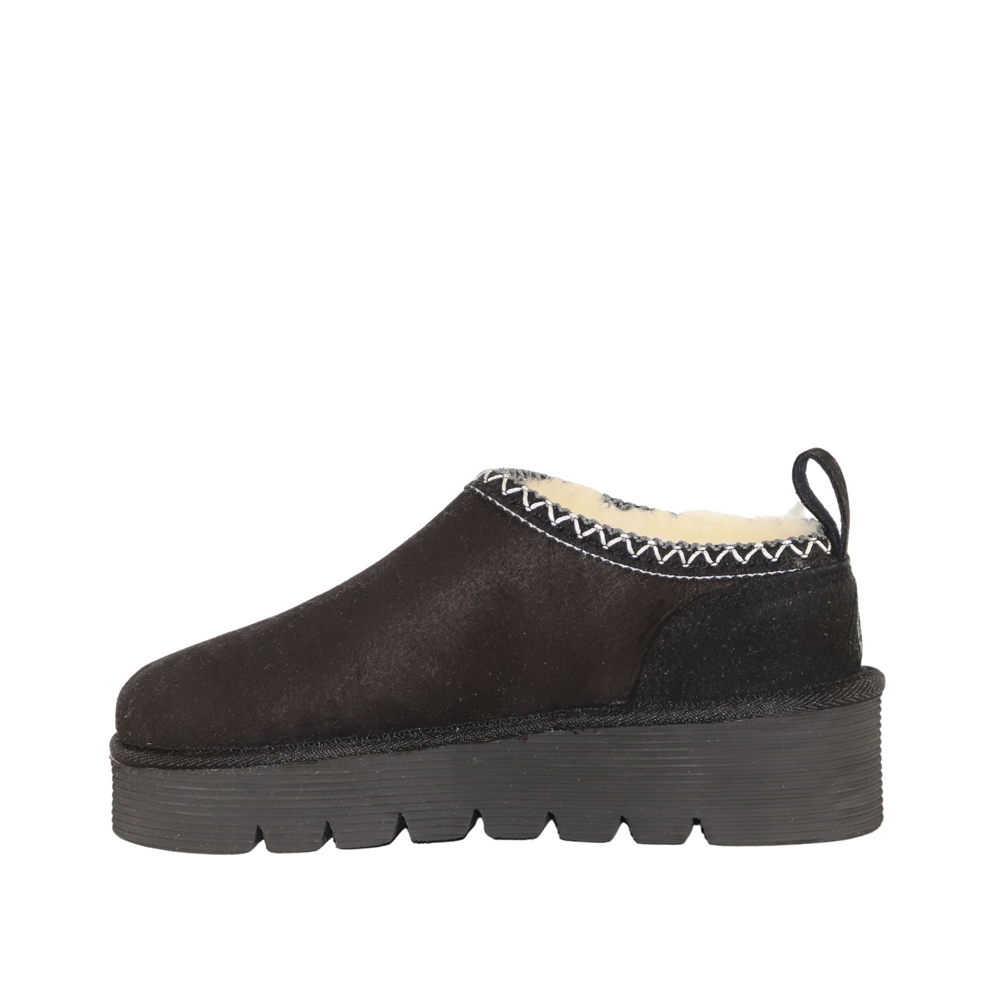 Sheepskins Downunder Platform Tasman Tazz Black Black Side Inner Womens Australian Made Sheepskin UGG Slipper