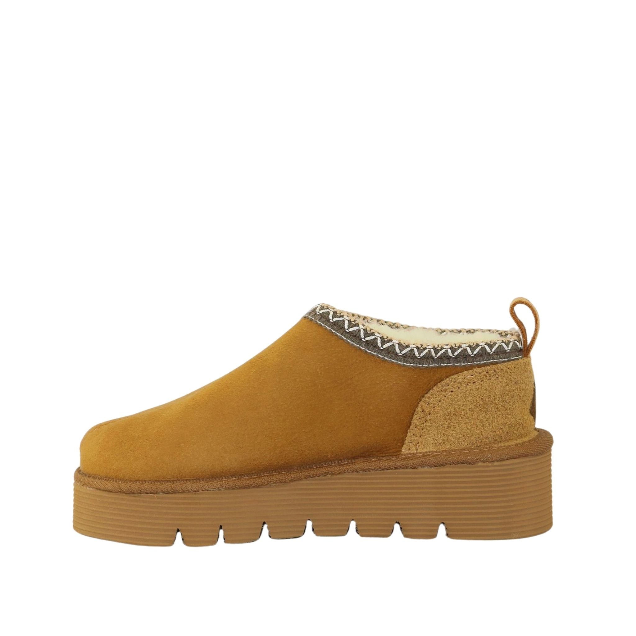 Sheepskins Downunder Platform Tasman Tazz Chestnut Chocolate Side Inner Womens Australian Made Sheepskin UGG Slipper