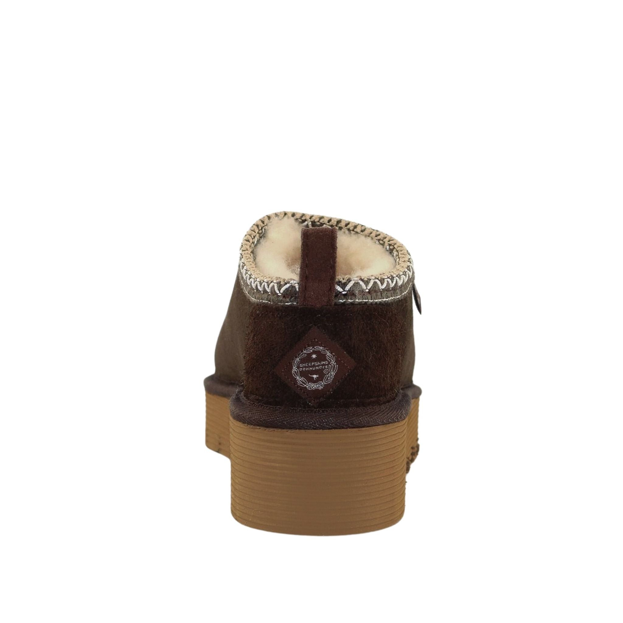 Sheepskins Downunder Platform Tasman Tazz Chocolate Chocolate Back Womens Australian Made Sheepskin UGG Slipper