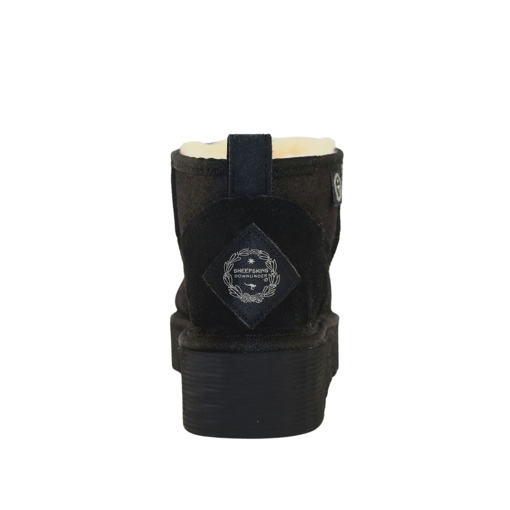 Sheepskins Downunder Platform Ultra Black Back Womens Australian Made Sheepskin UGG Boot