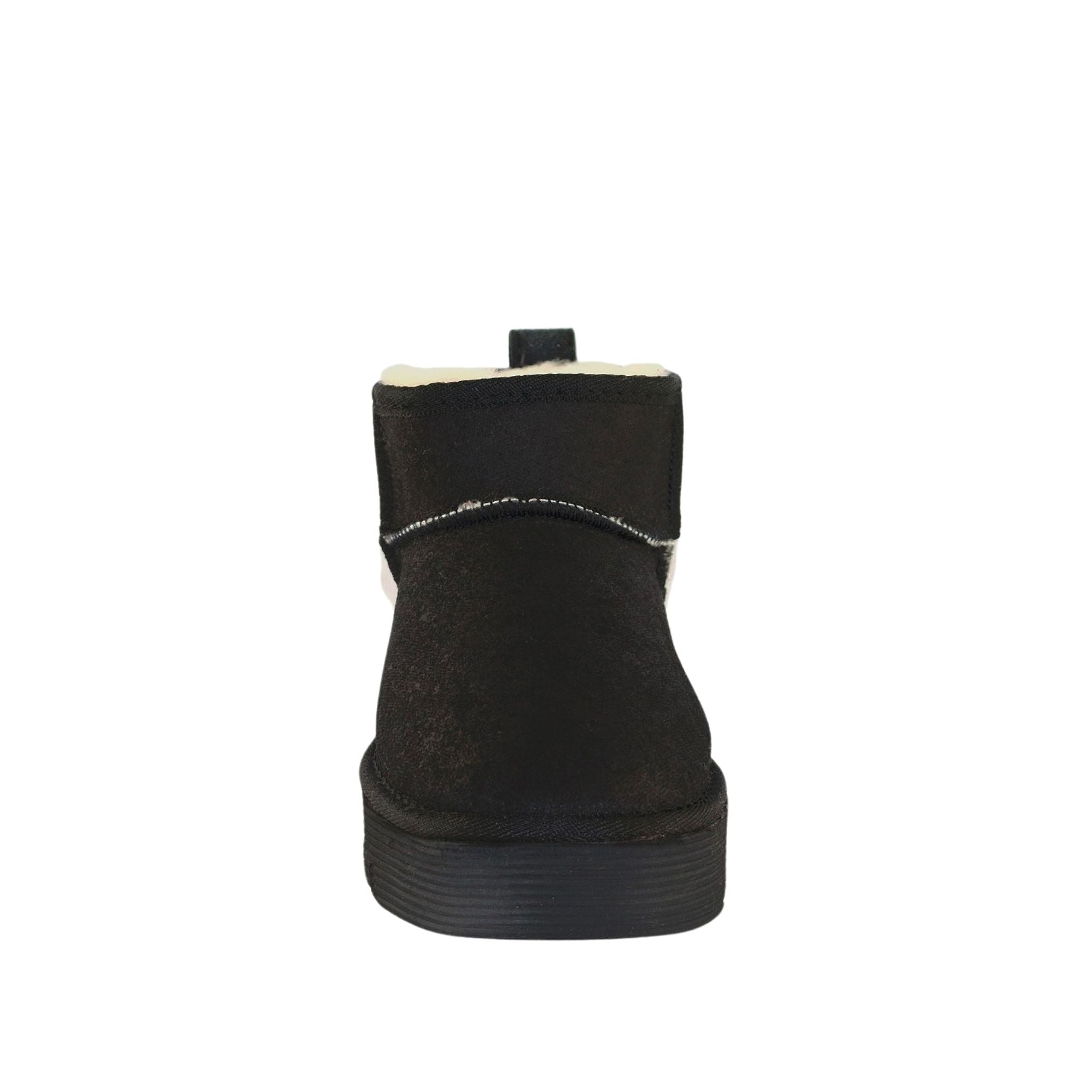 Sheepskins Downunder Platform Ultra Black Front Womens Australian Made Sheepskin UGG Boot