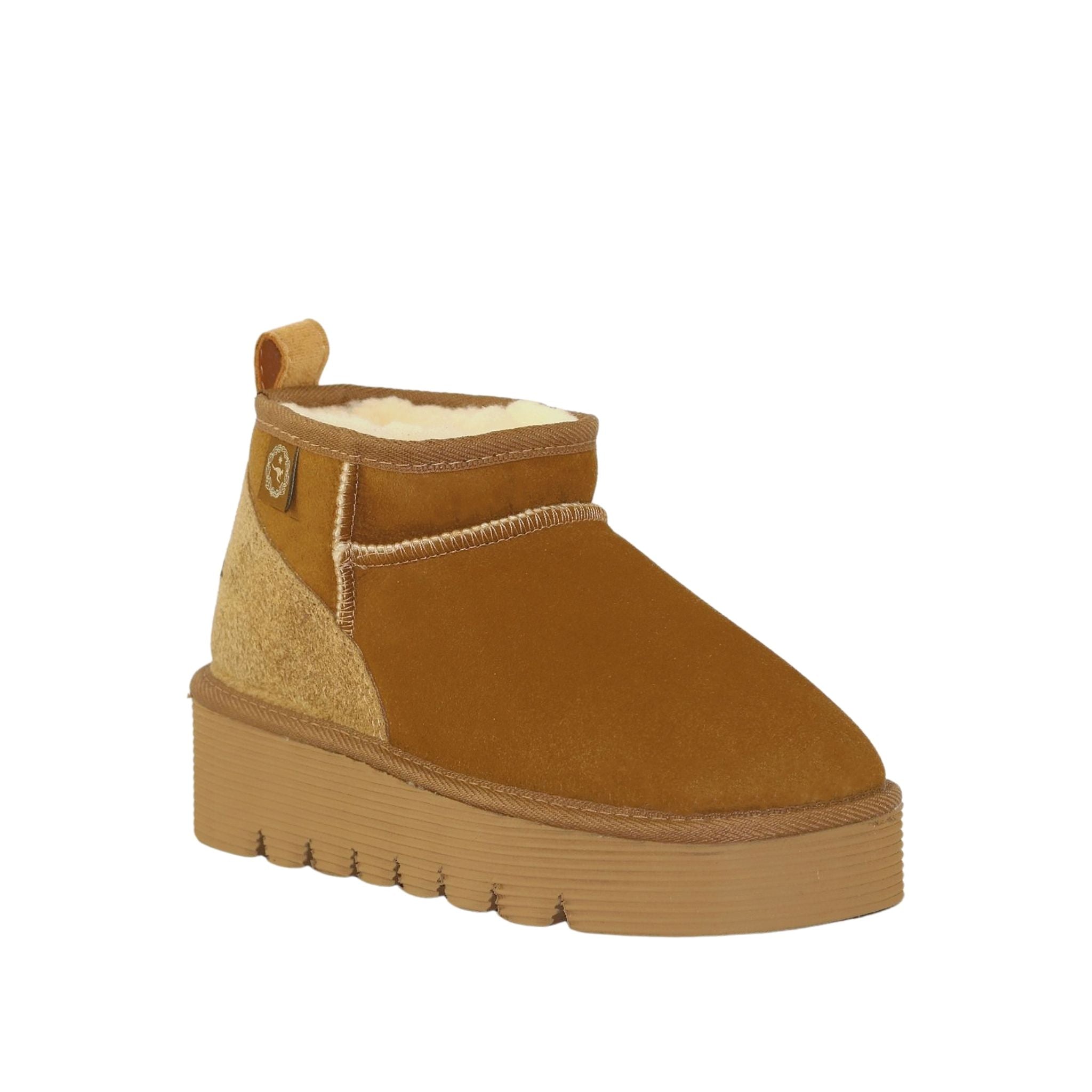 Sheepskins Downunder Platform Ultra Chestnut Front 120 Womens Australian Made Sheepskin UGG Boot