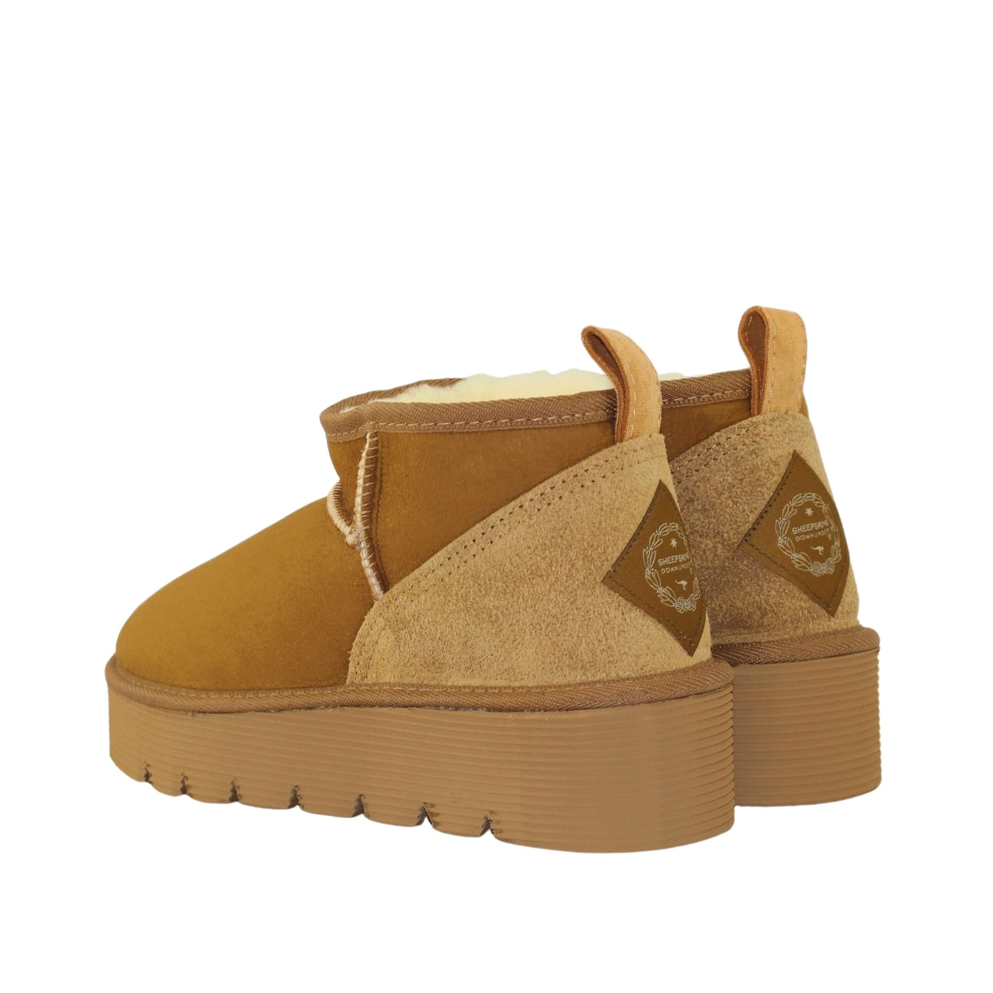 Sheepskins Downunder Platform Ultra Chestnut Pairs Back Womens Australian Made Sheepskin UGG Boot