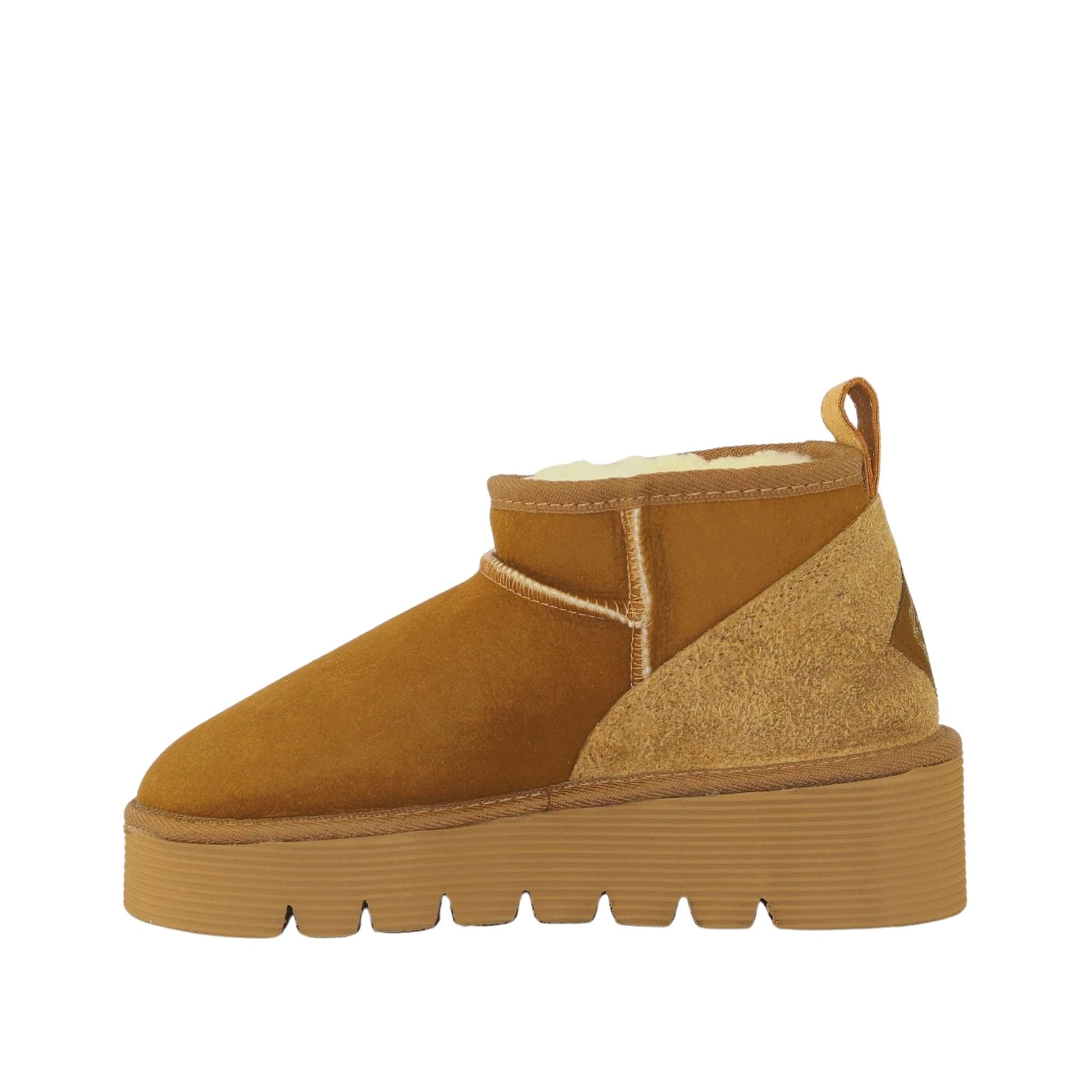 Sheepskins Downunder Platform Ultra Chestnut Side Inner Womens Australian Made Sheepskin UGG Boot