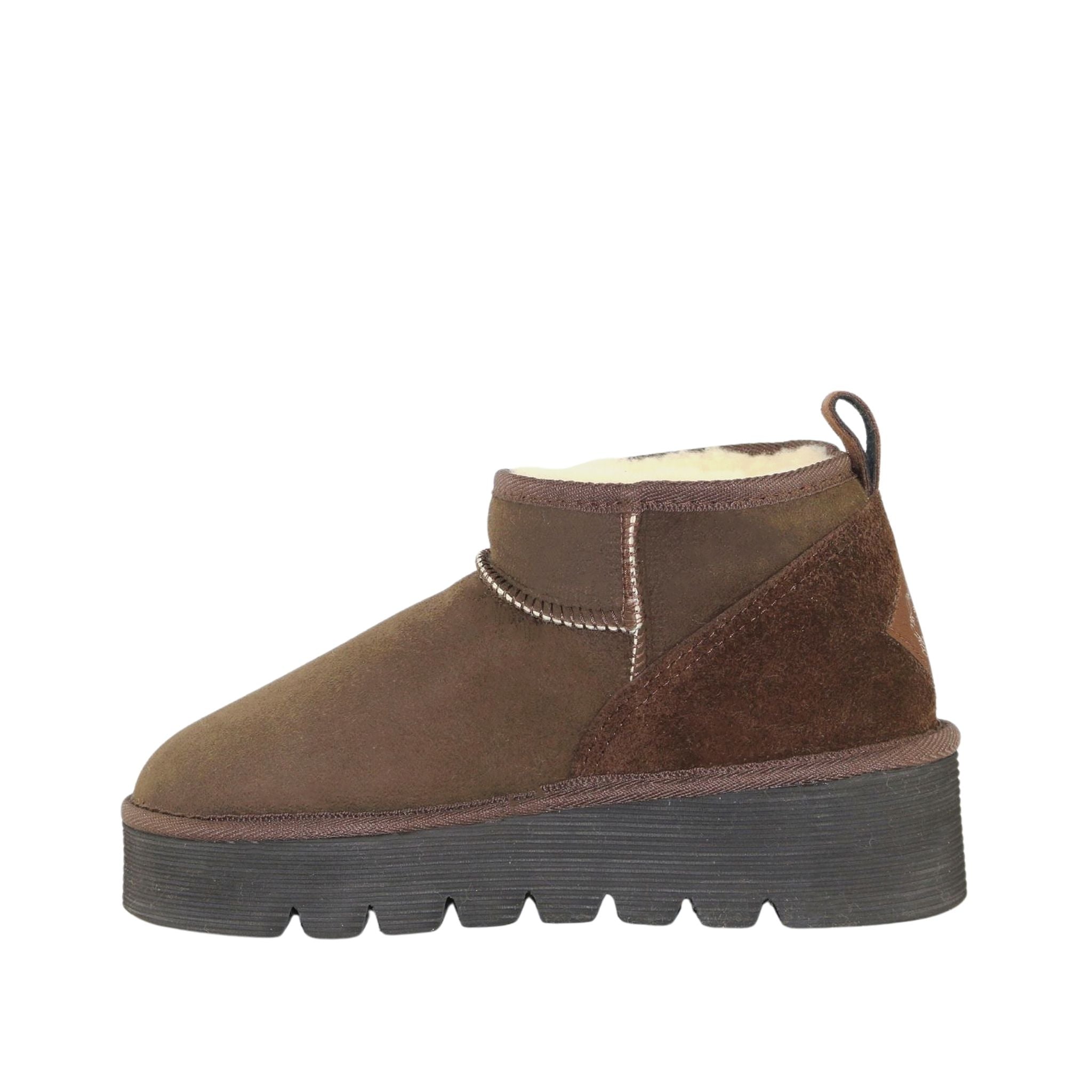 Sheepskins Downunder Platform Ultra Chocolate Side Inner Womens Australian Made Sheepskin UGG Boot