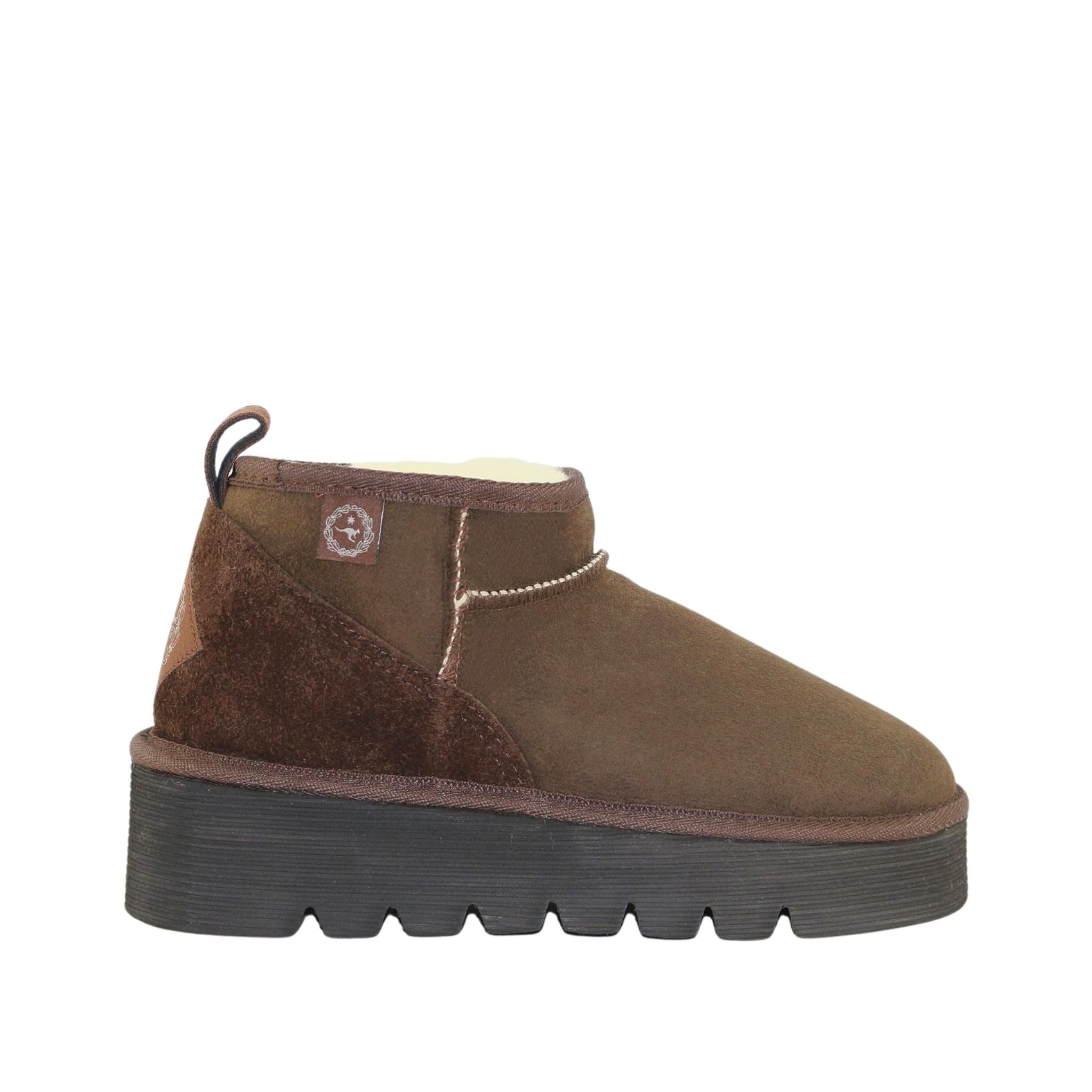 Sheepskins Downunder Platform Ultra Chocolate Side Womens Australian Made Sheepskin UGG Boot