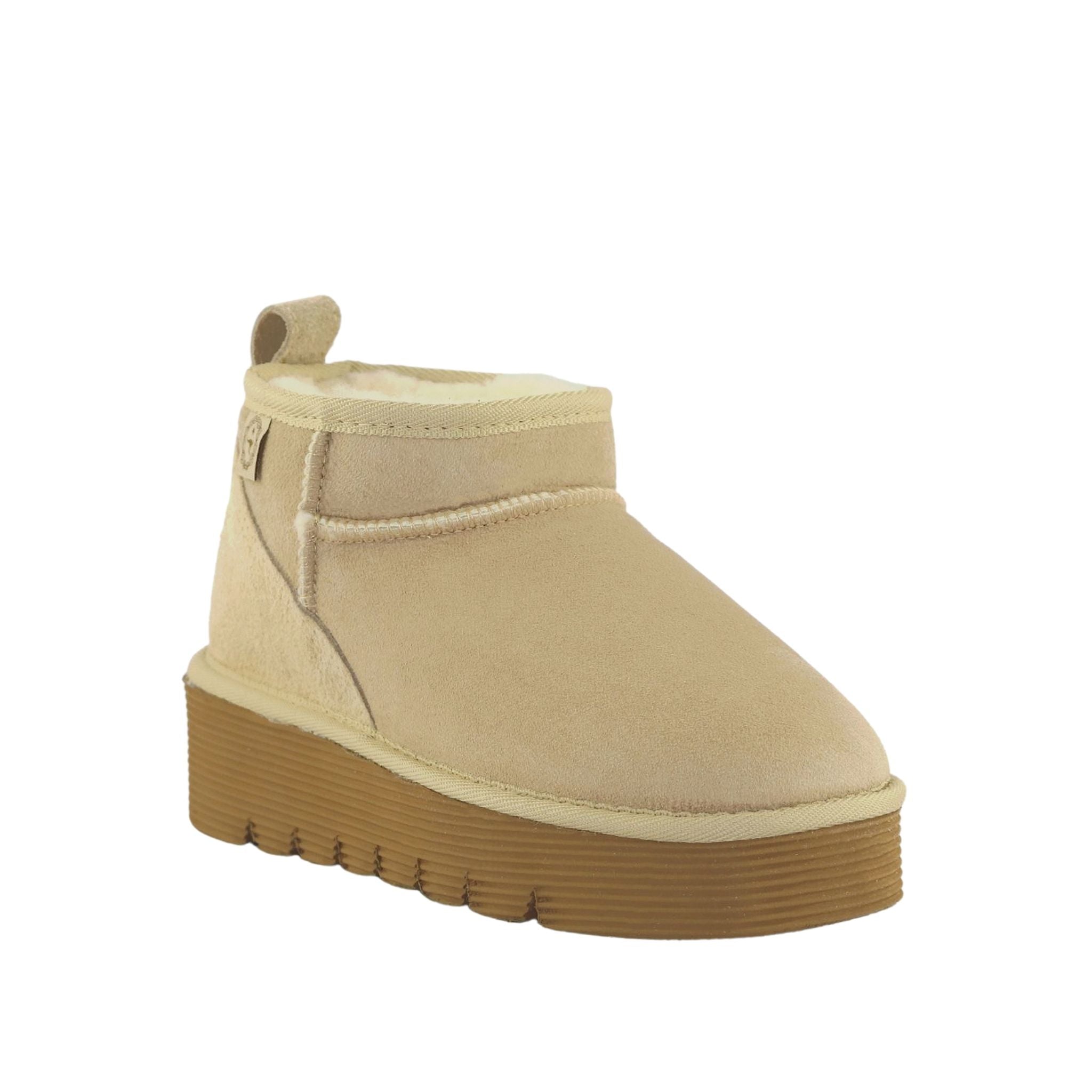 Sheepskins Downunder Platform Ultra Sand Front 120 Womens Australian Made Sheepskin UGG Boot