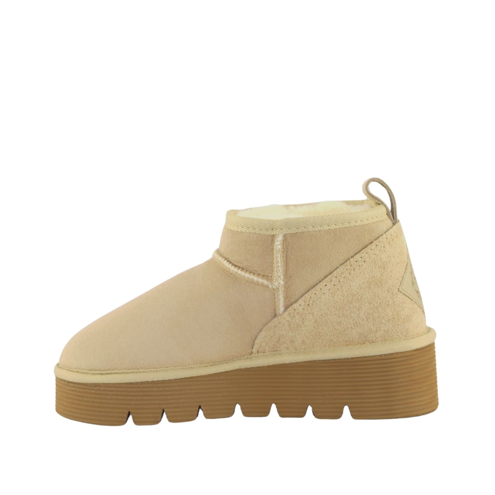 Sheepskins Downunder Platform Ultra Sand Side Inner Womens Australian Made Sheepskin UGG Boot