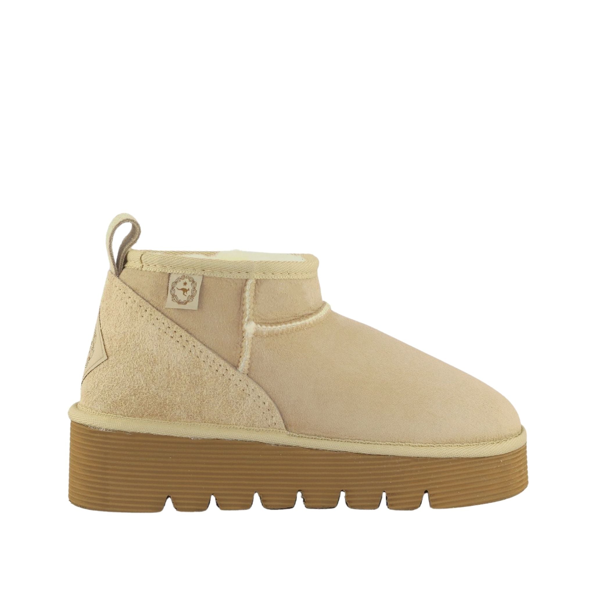 Sheepskins Downunder Platform Ultra Sand Side Womens Australian Made Sheepskin UGG Boot