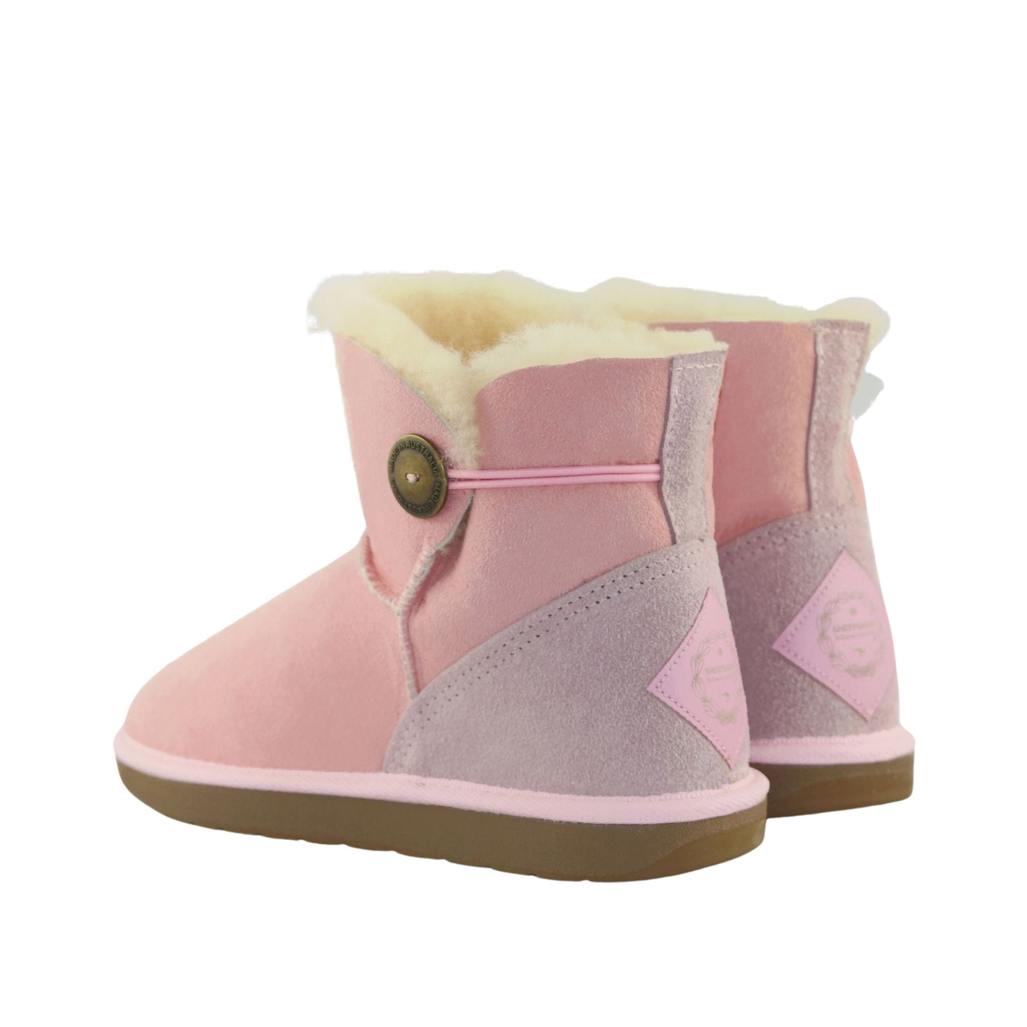 Sheepskins Downunder Premium Brighton Mini Pink Pairs Back Womens Australian Made Sheepskin UGG Boot