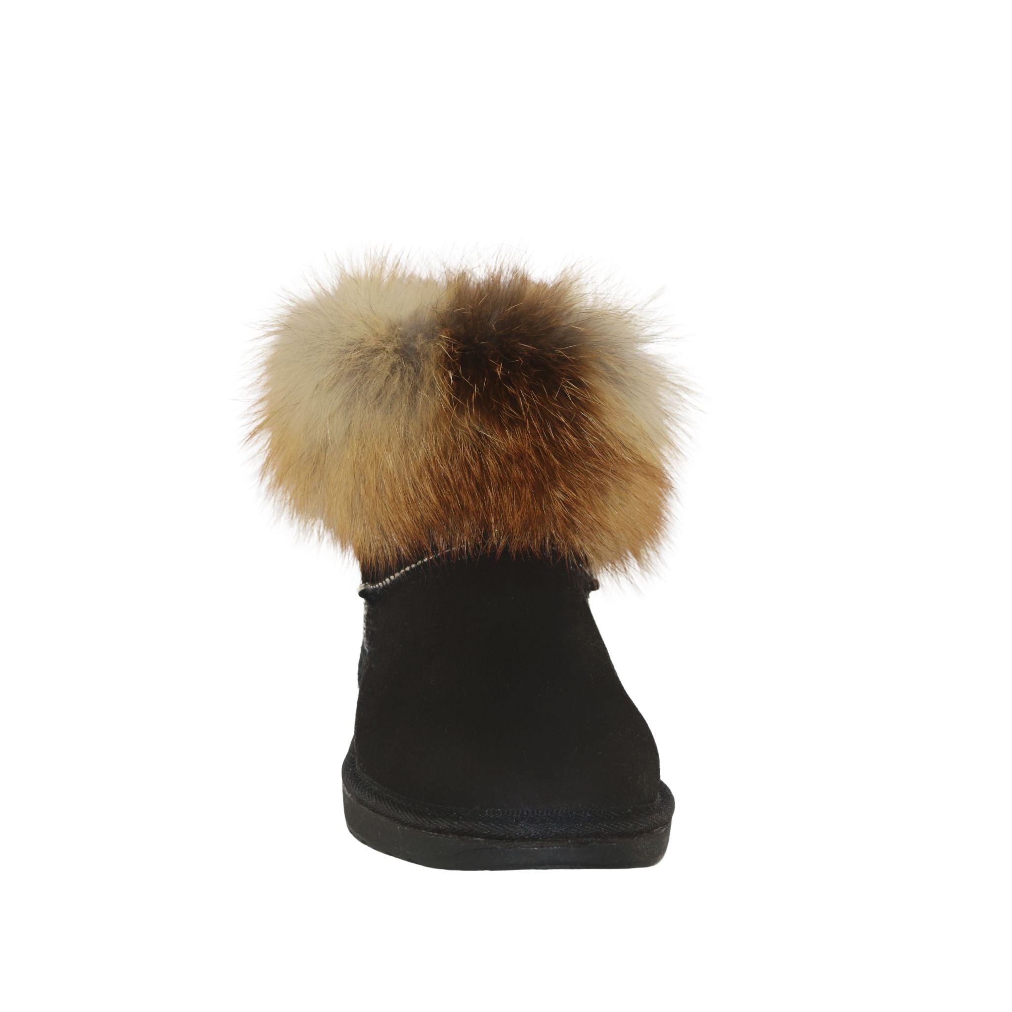 Sheepskins Downunder Premium Fox Mini Black Front Womens Australian Made Sheepskin UGG Boot