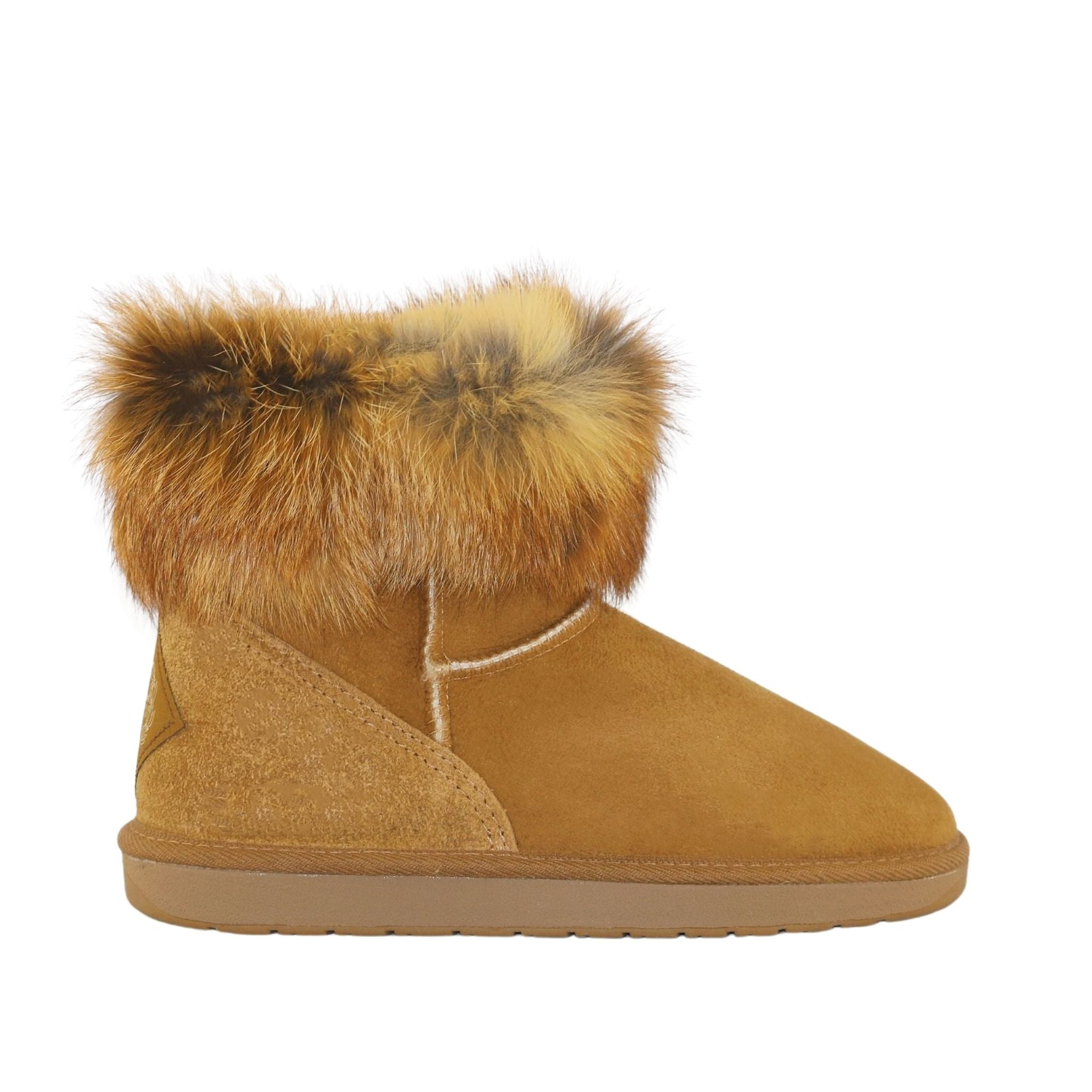 Sheepskins Downunder Premium Fox Mini Chestnut Side Womens Australian Made Sheepskin UGG Boot