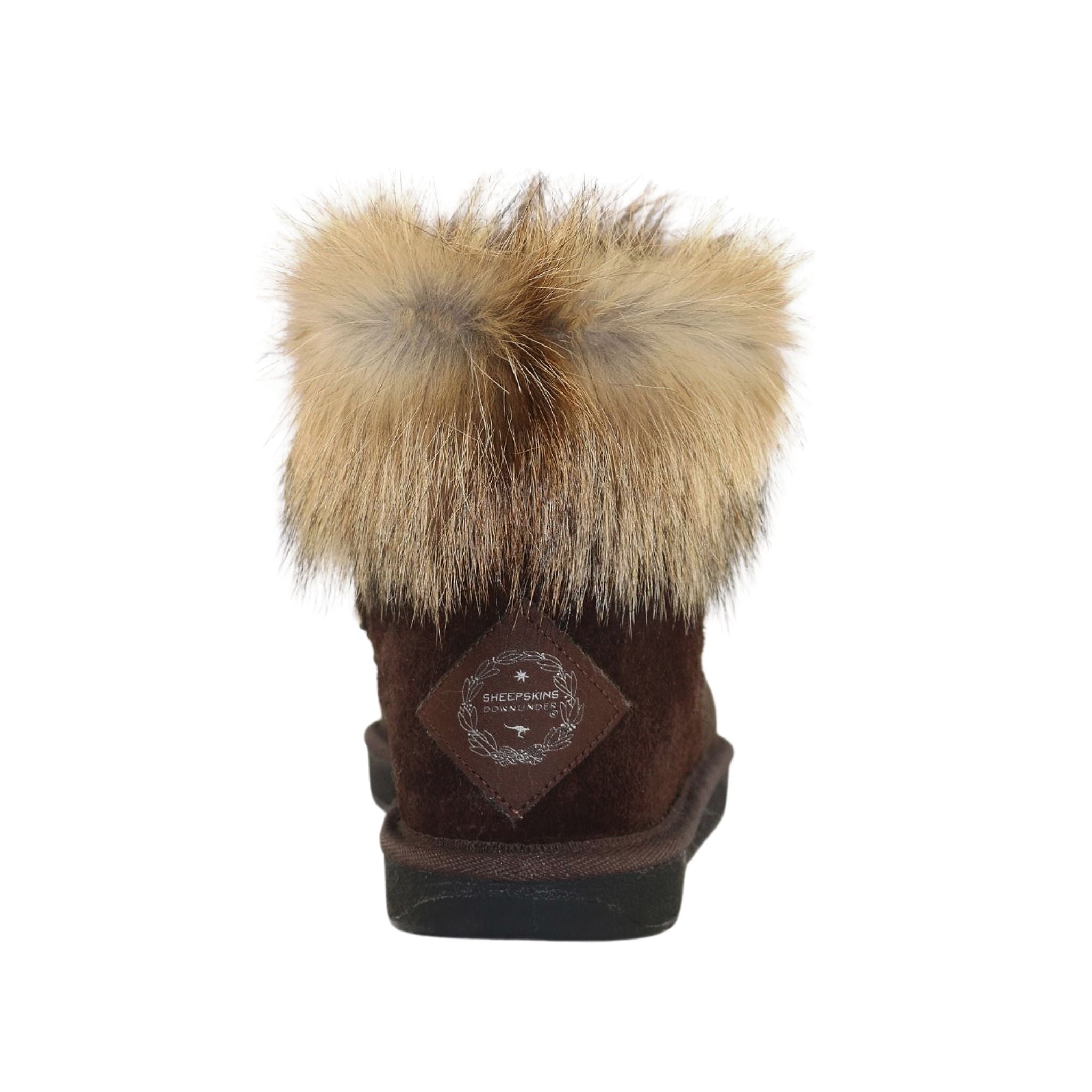 Sheepskins Downunder Premium Fox Mini Chocolate Back Womens Australian Made Sheepskin UGG Boot