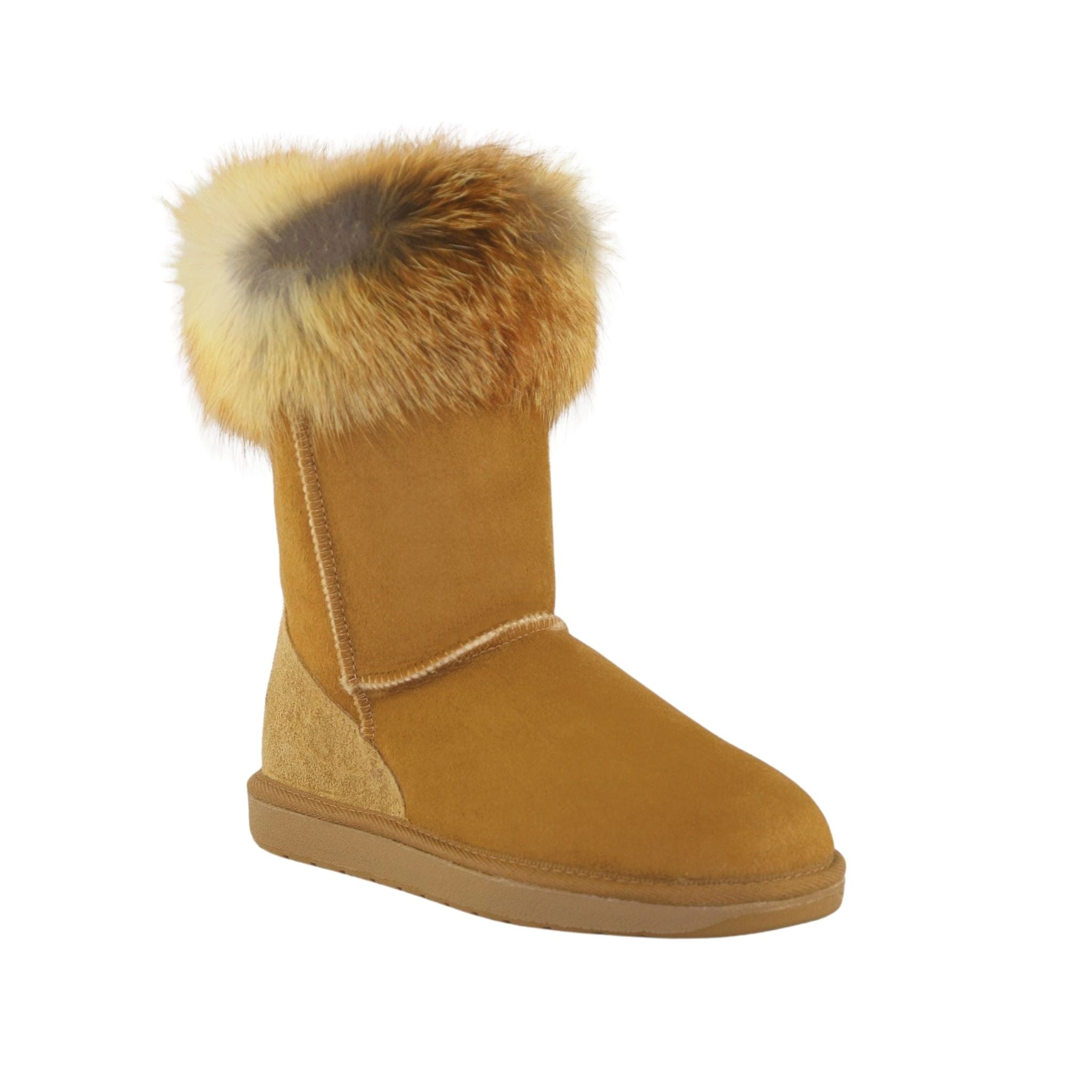 Sheepskins Downunder Premium Fox Short Chestnut Front 120 Womens Australian Made Sheepskin UGG Boot