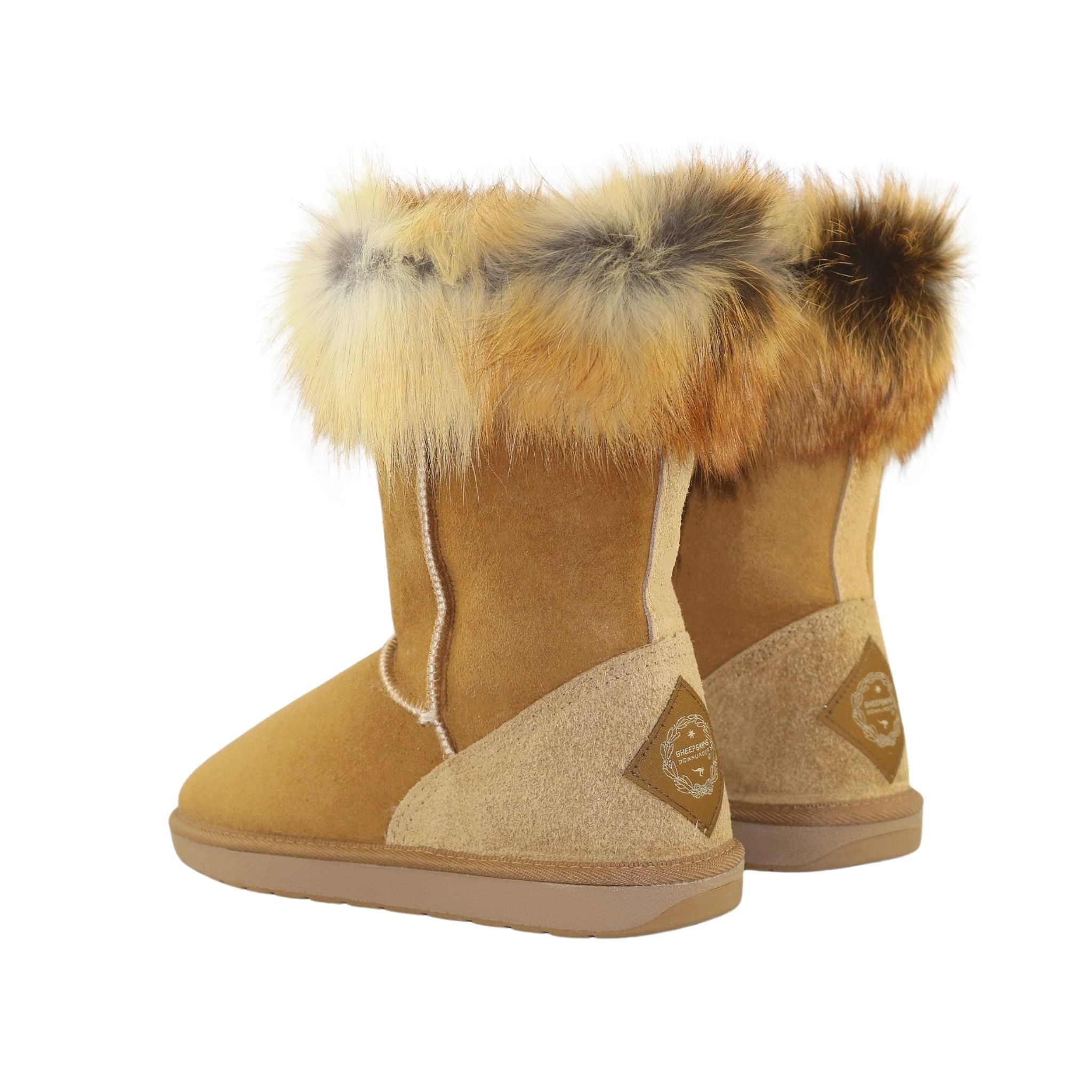 Sheepskins Downunder Premium Fox Short Chestnut Pairs Back Womens Australian Made Sheepskin UGG Boot