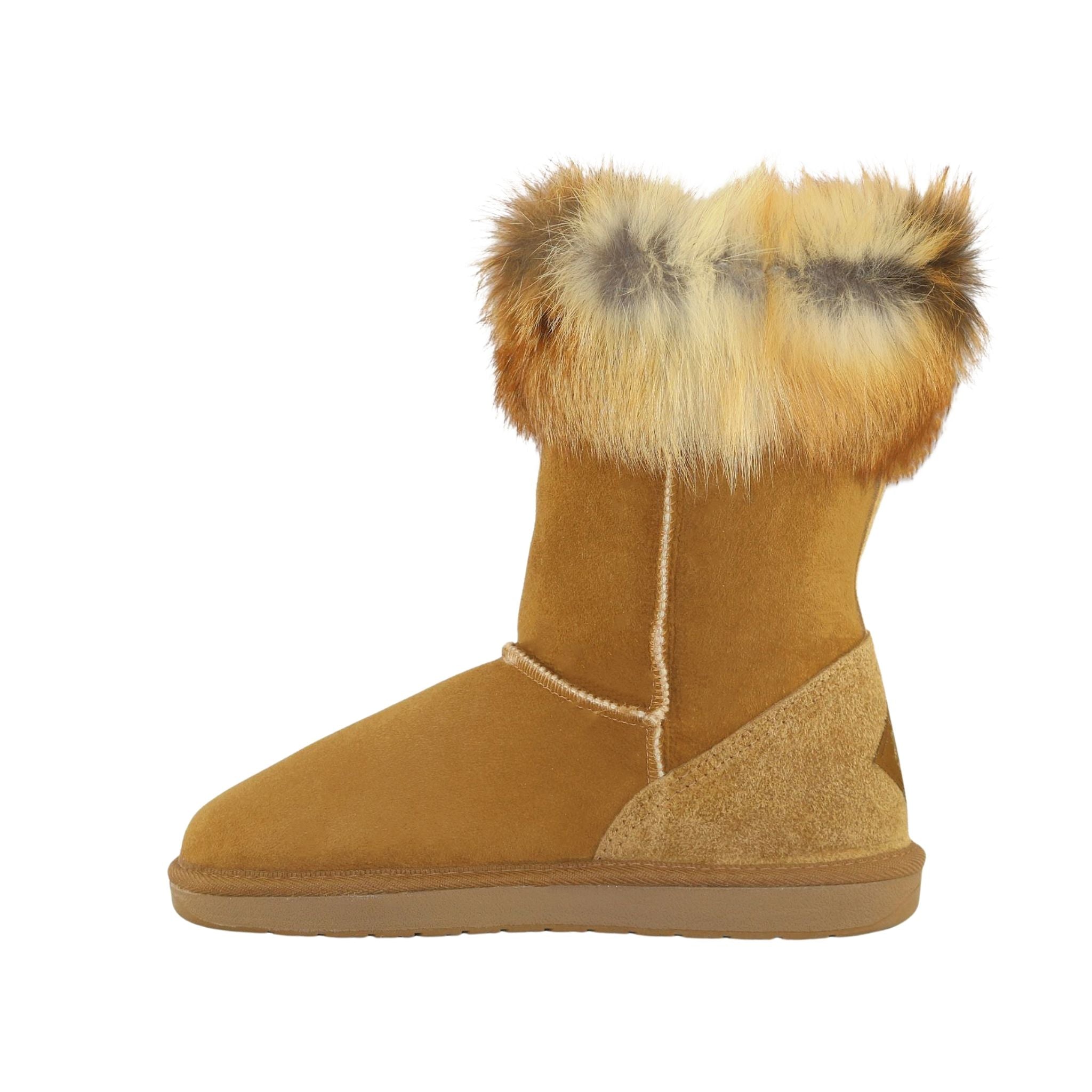 Sheepskins Downunder Premium Fox Short Chestnut Side Inner Womens Australian Made Sheepskin UGG Boot