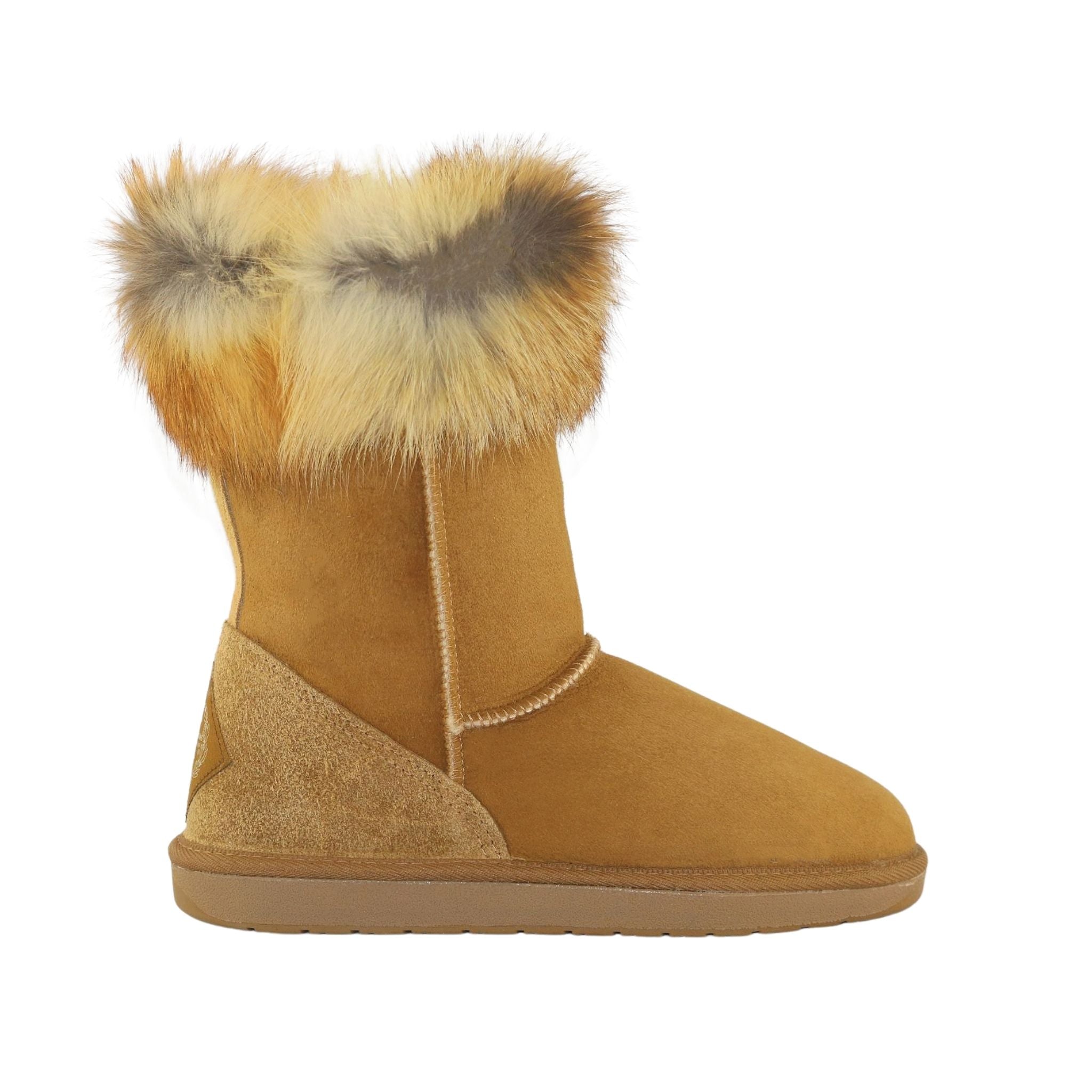 Sheepskins Downunder Premium Fox Short Chestnut Side Womens Australian Made Sheepskin UGG Boot