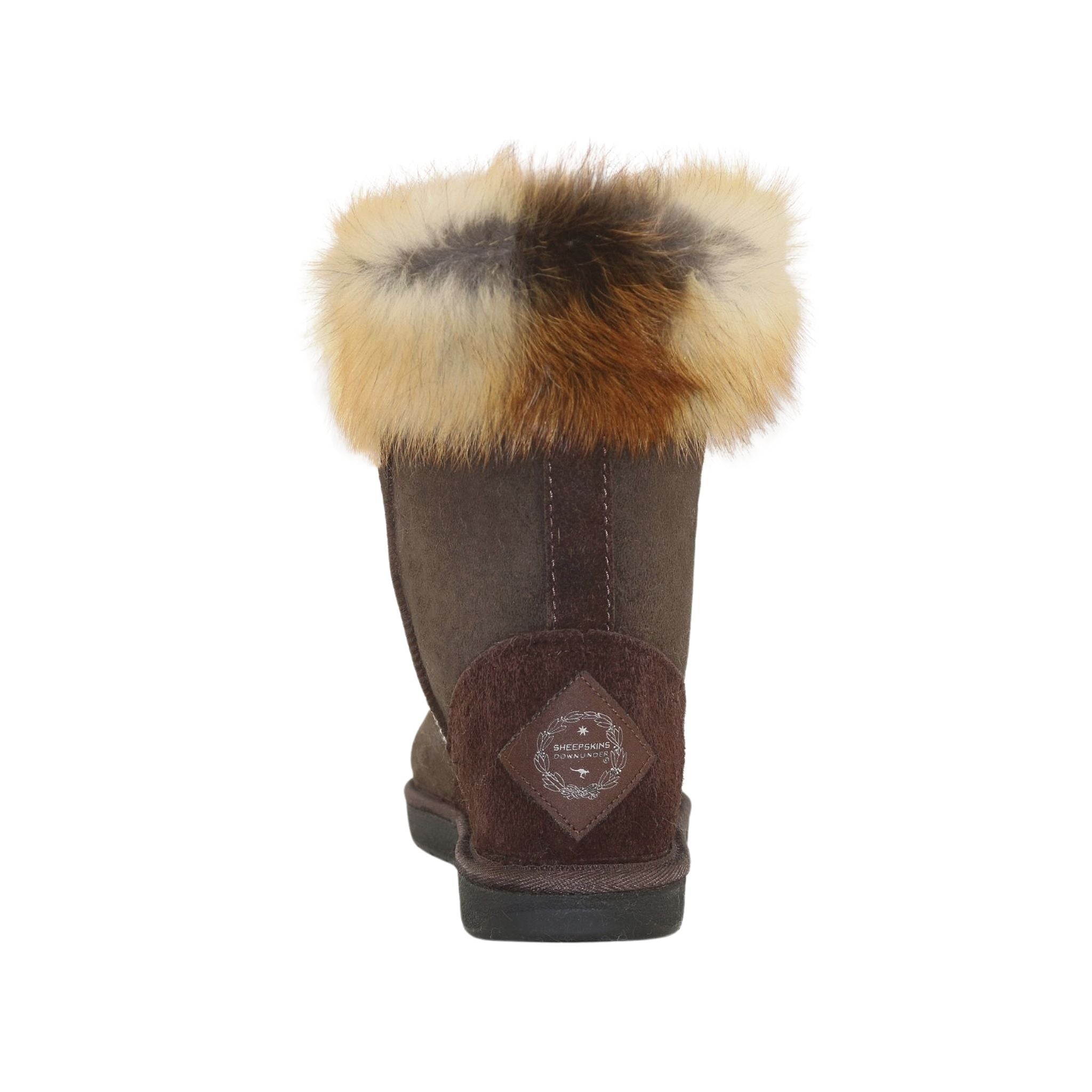 Sheepskins Downunder Premium Fox Short Chocolate Back Womens Australian Made Sheepskin UGG Boot