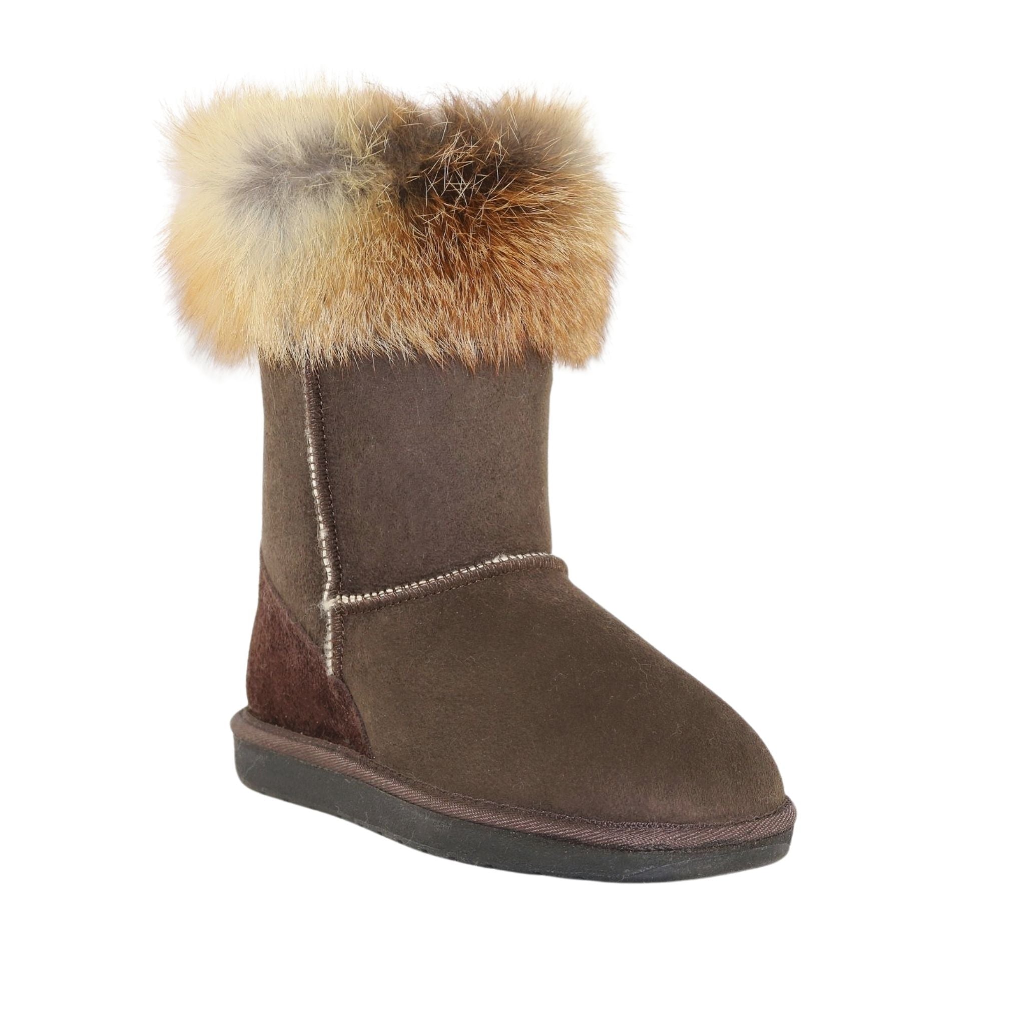 Sheepskins Downunder Premium Fox Short Chocolate Front 120 Womens Australian Made Sheepskin UGG Boot