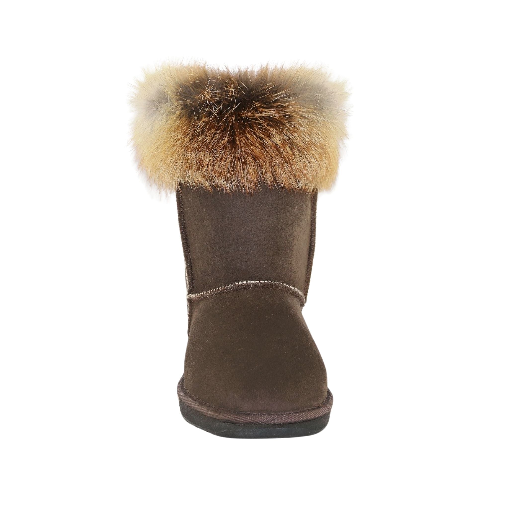 Sheepskins Downunder Premium Fox Short Chocolate Front Womens Australian Made Sheepskin UGG Boot