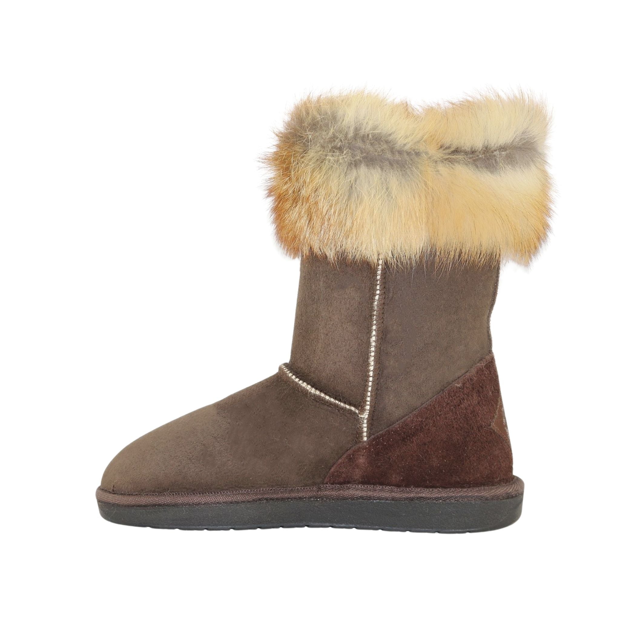 Sheepskins Downunder Premium Fox Short Chocolate Side Inner Womens Australian Made Sheepskin UGG Boot