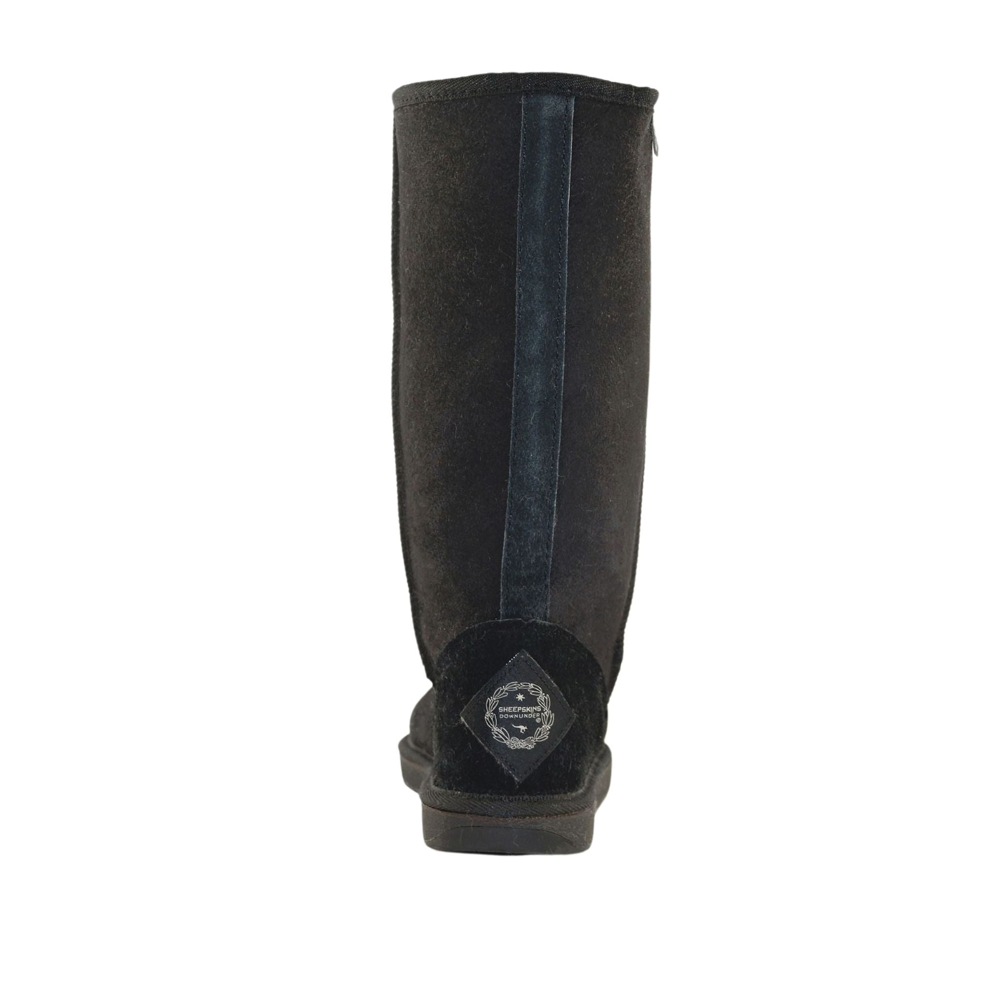 Sheepskins Downunder Premium Long Black Back Womens Australian Made Sheepskin UGG Boot