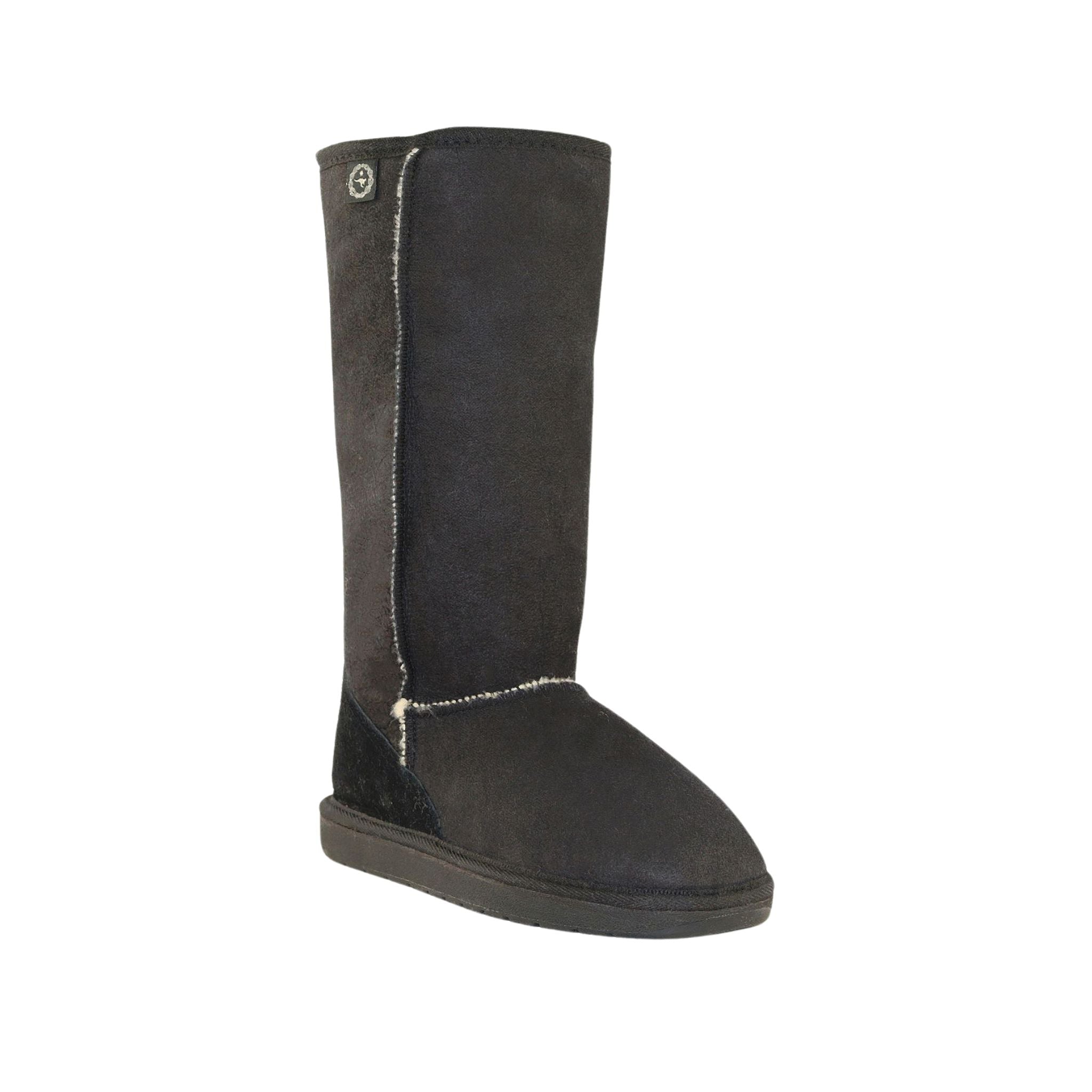 Sheepskins Downunder Premium Long Black Front 120 Womens Australian Made Sheepskin UGG Boot