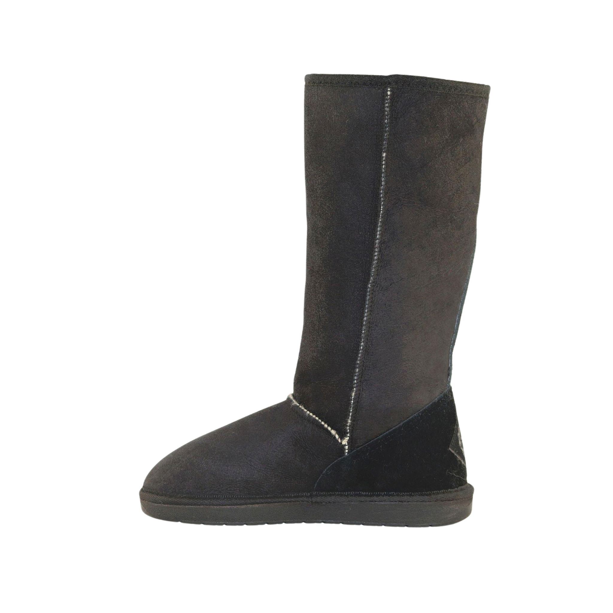 Sheepskins Downunder Premium Long Black Side Inner Mens Australian Made Sheepskin UGG Boot