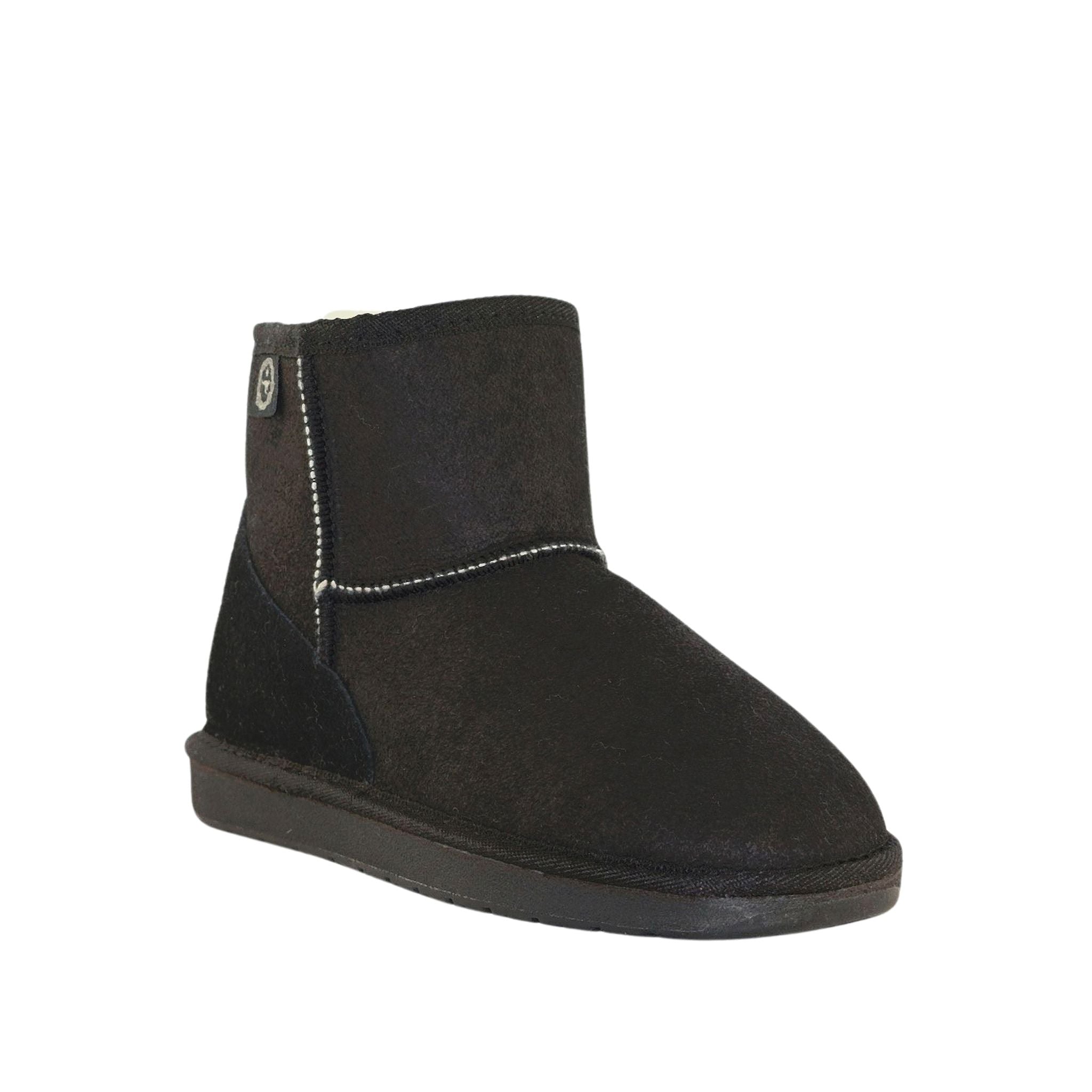 Sheepskins Downunder Premium Mini Black Front 120 Womens Australian Made Sheepskin UGG Boot