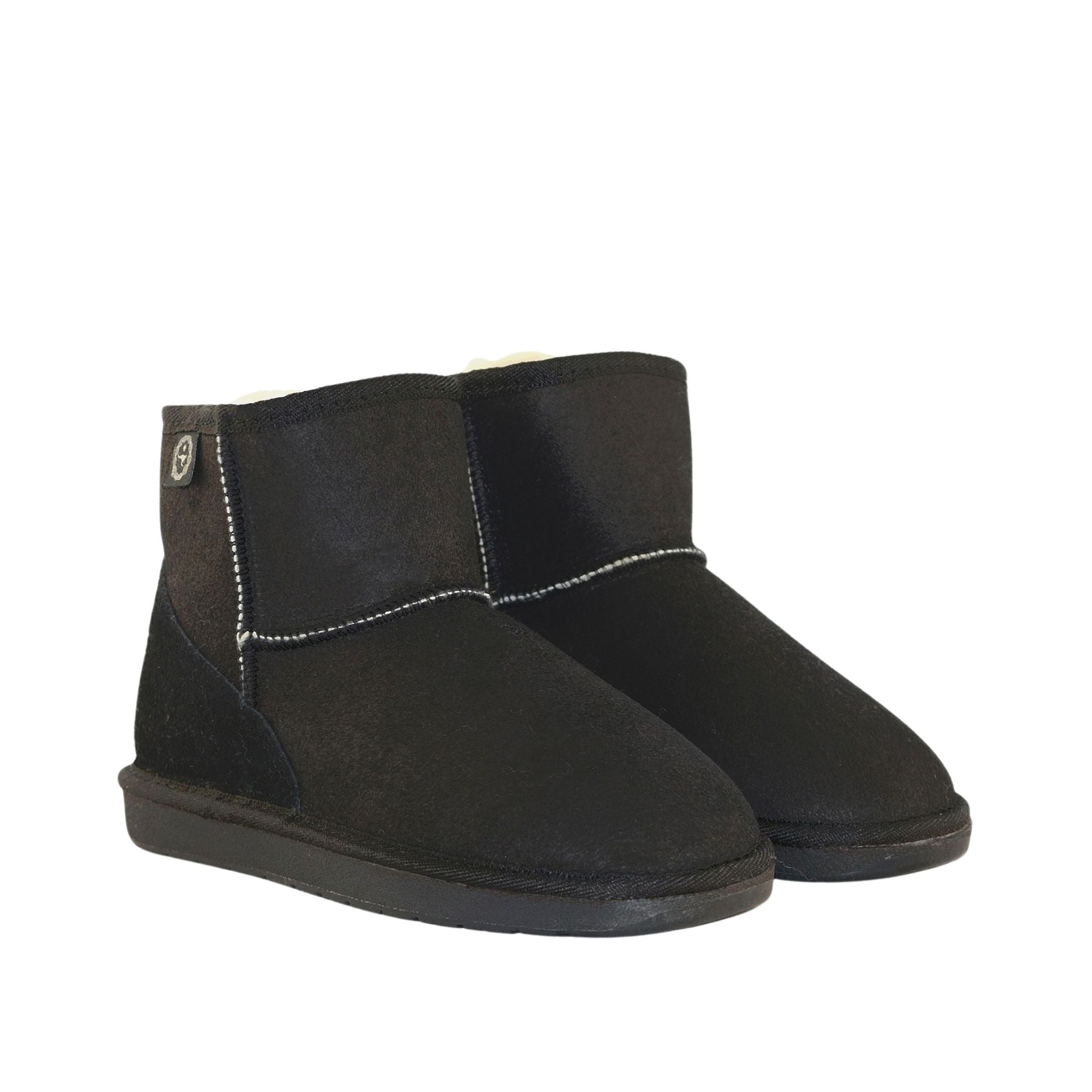 Sheepskins Downunder Premium Mini Black Pairs Front Mens Australian Made Sheepskin UGG Boot
