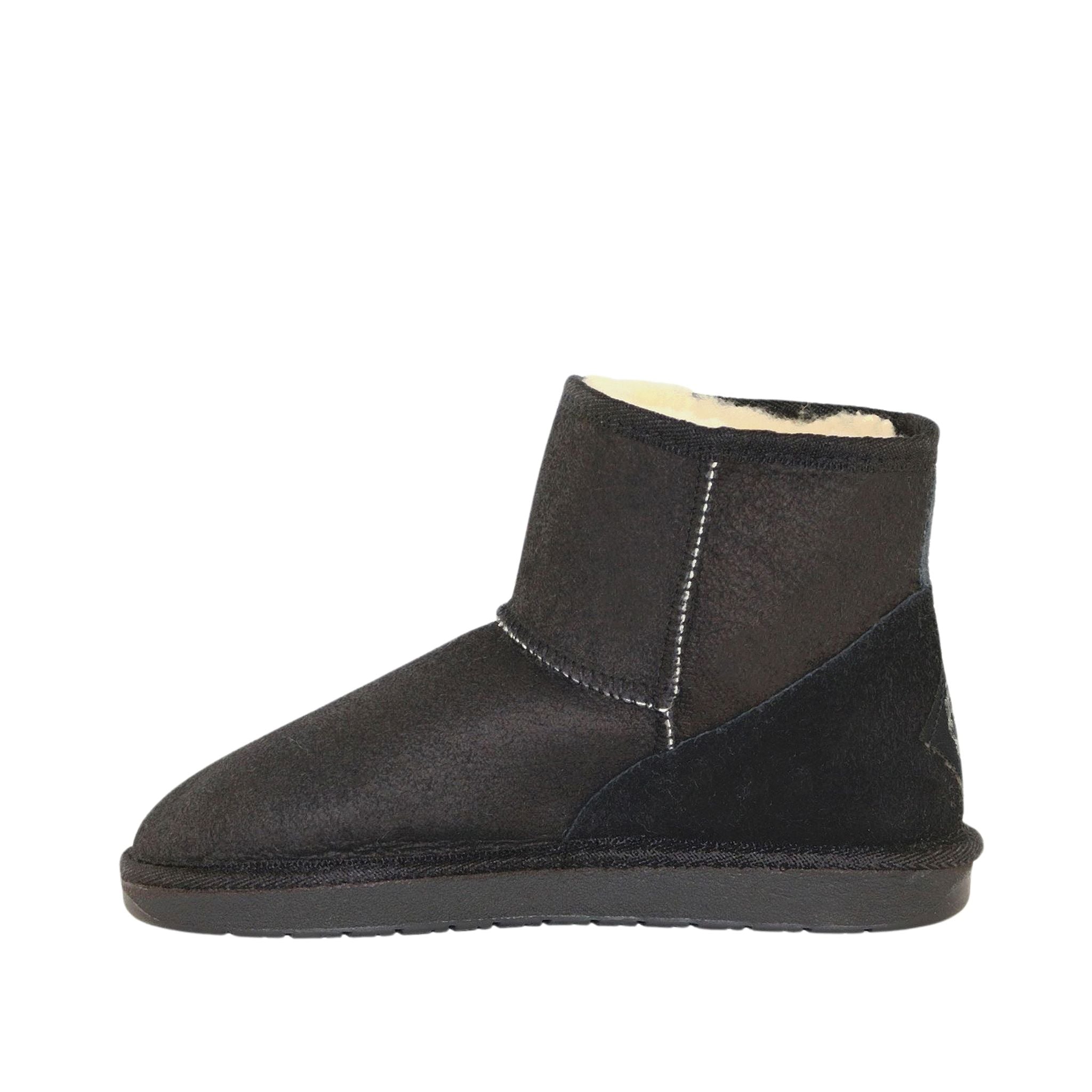 Sheepskins Downunder Premium Mini Black Side Inner Womens Australian Made Sheepskin UGG Boot