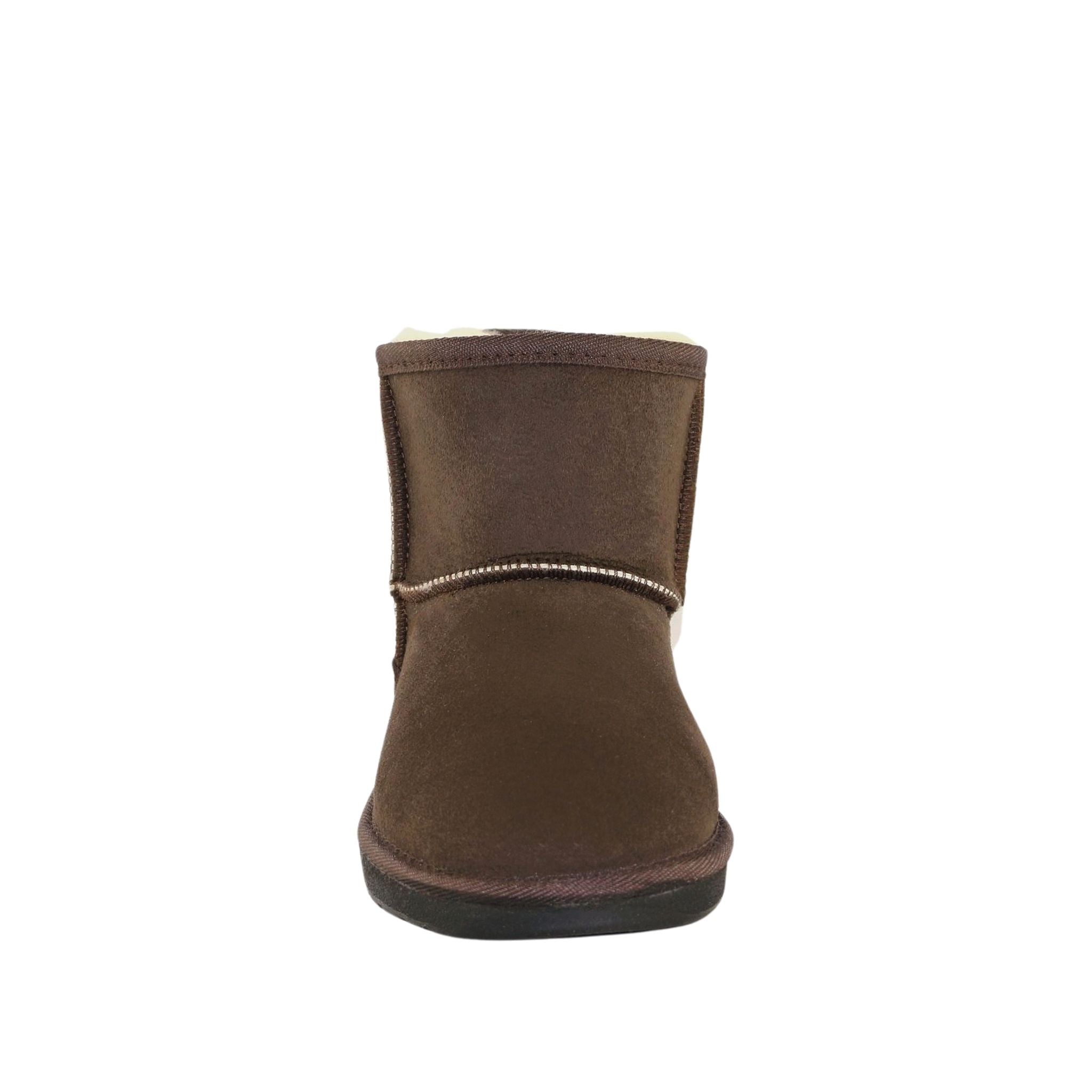 Sheepskins Downunder Premium Mini Chocolate Front Womens Australian Made Sheepskin UGG Boot