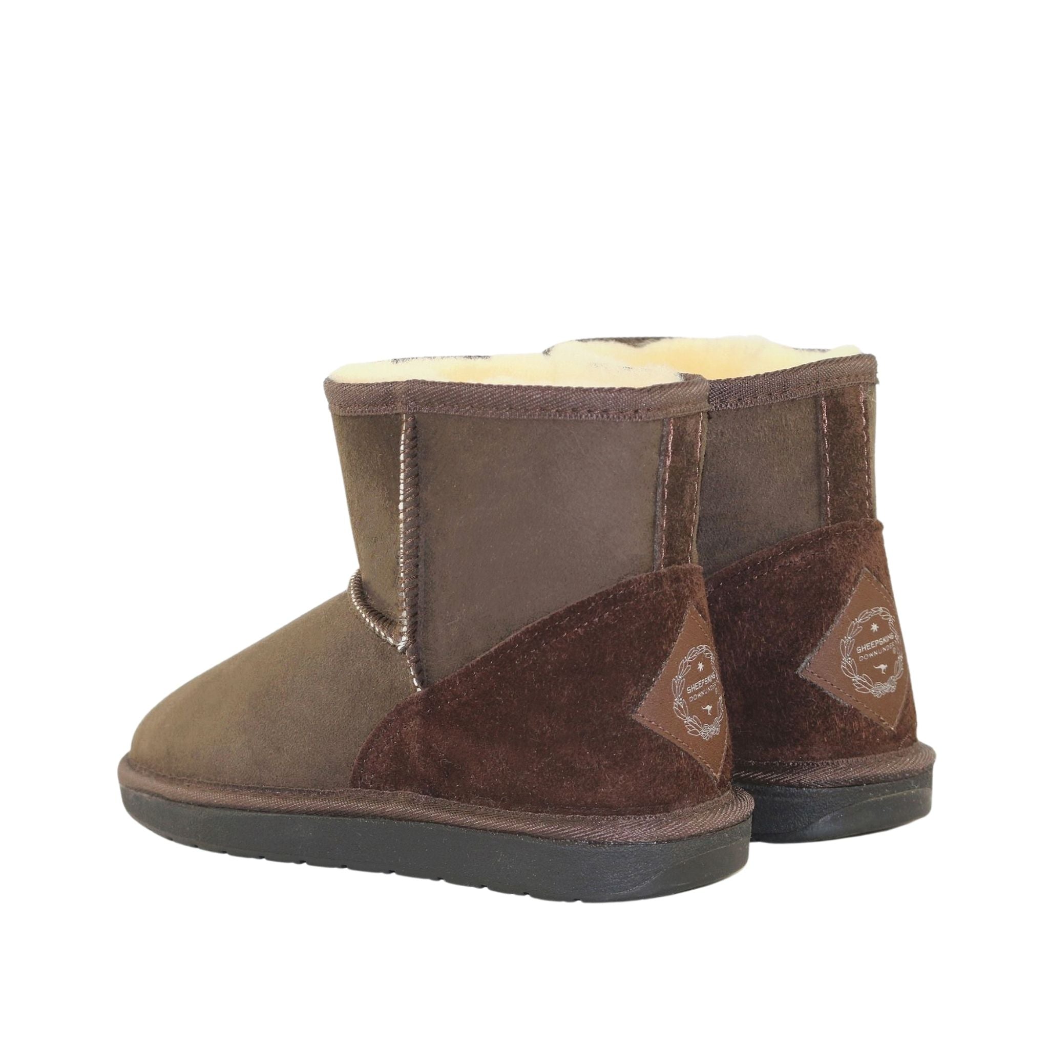 Sheepskins Downunder Premium Mini Chocolate Pairs Back Womens Australian Made Sheepskin UGG Boot