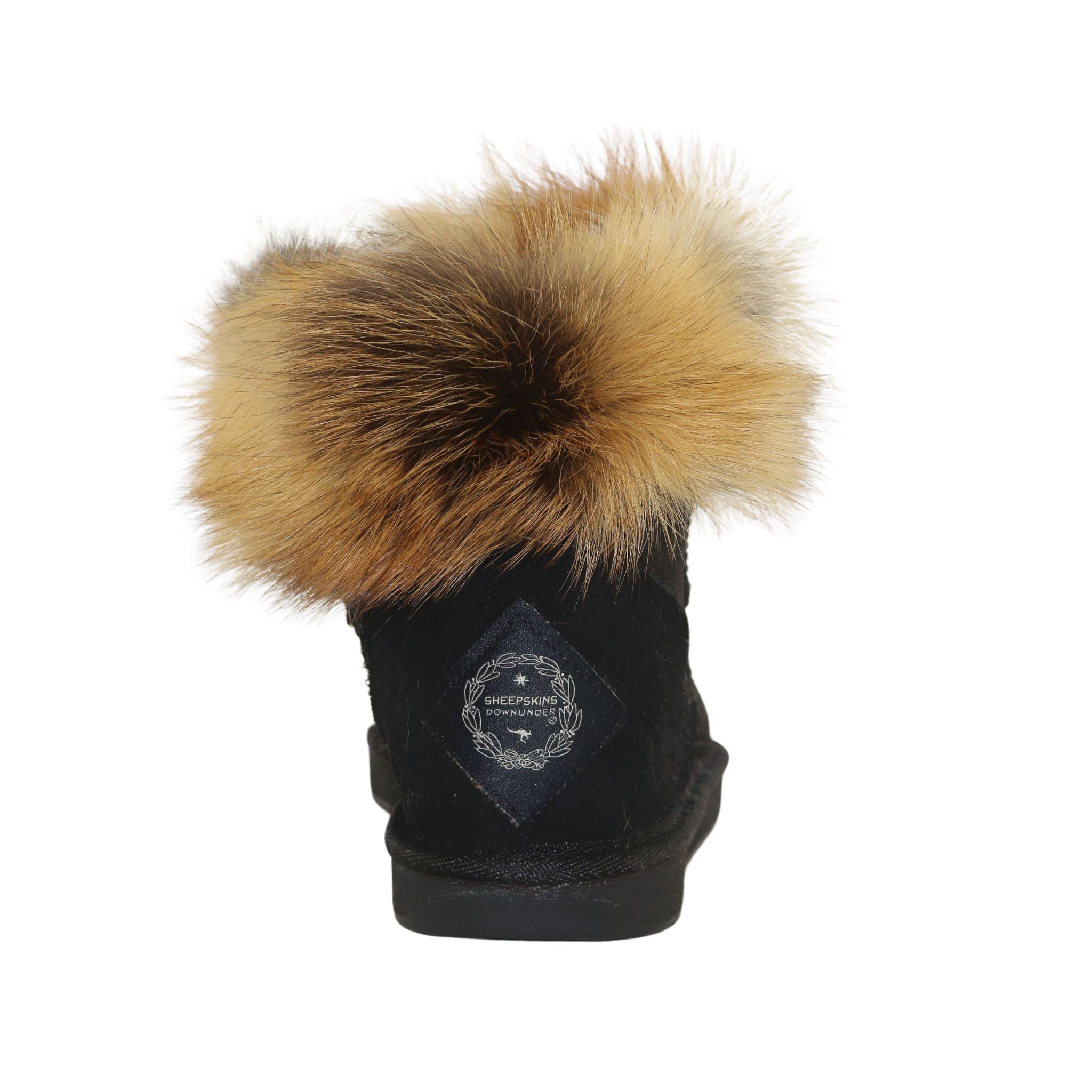 Sheepskins Downunder Premium Fox Mini Black Back Womens Australian Made Sheepskin UGG Boot