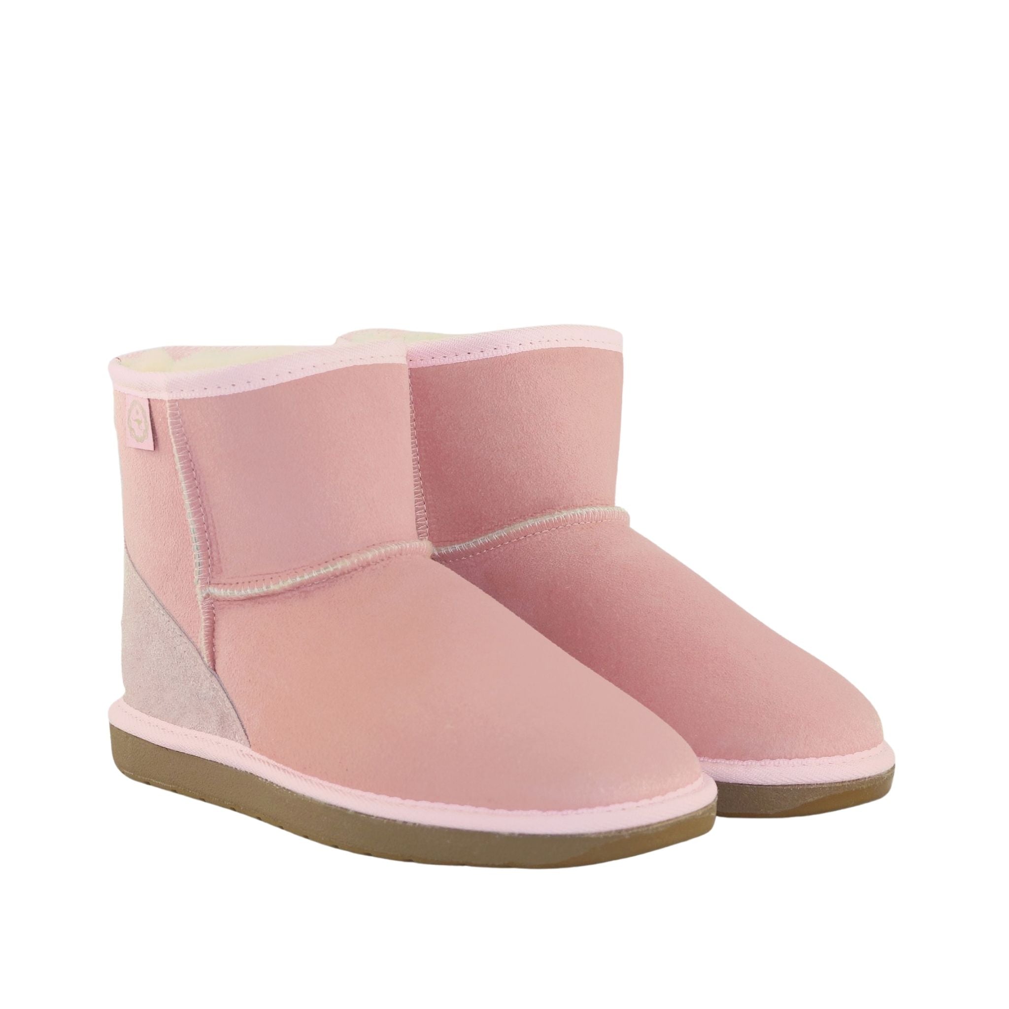 Sheepskins Downunder Premium Mini Pink Pairs Front Womens Australian Made Sheepskin UGG Boot
