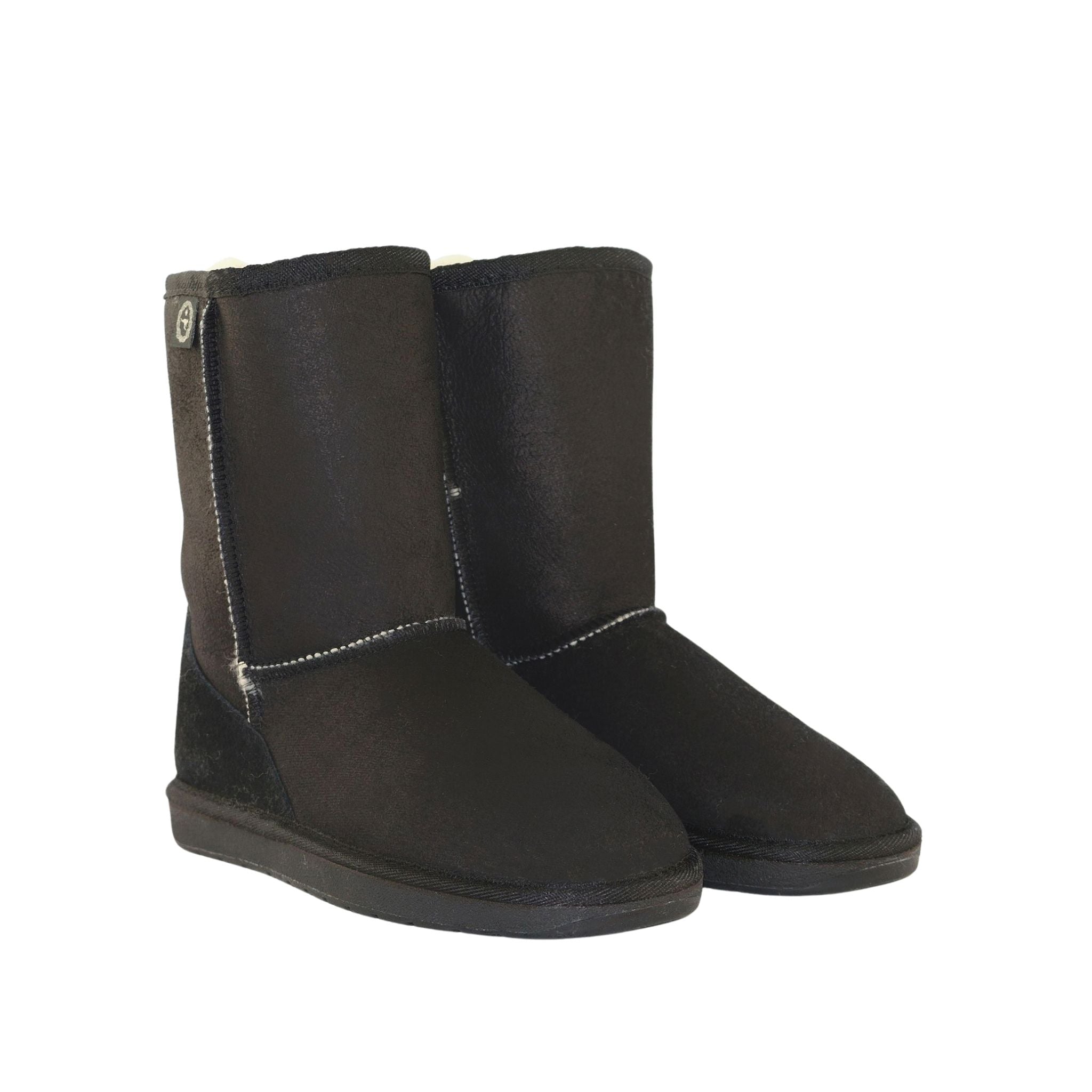 Sheepskins Downunder Premium Short Black Pairs Front Womens Australian Made Sheepskin UGG Boot